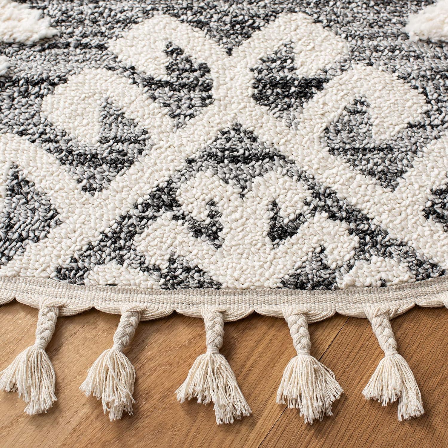 image:imageSAFAVIEH Area Rug 8x10 Moroccan Tassel Shag Collection Large Ivory amp Brown Boho Design NonShedding amp Easy Cleaning Plush Pile Ideal for Living Room Bedroom Dining Space MTS652AIvoryGrey