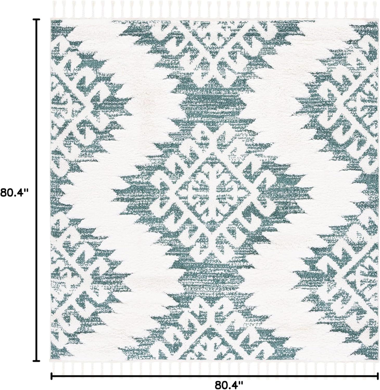image:imageSAFAVIEH Area Rug 8x10 Moroccan Tassel Shag Collection Large Ivory amp Brown Boho Design NonShedding amp Easy Cleaning Plush Pile Ideal for Living Room Bedroom Dining Space MTS652AGreenIvory