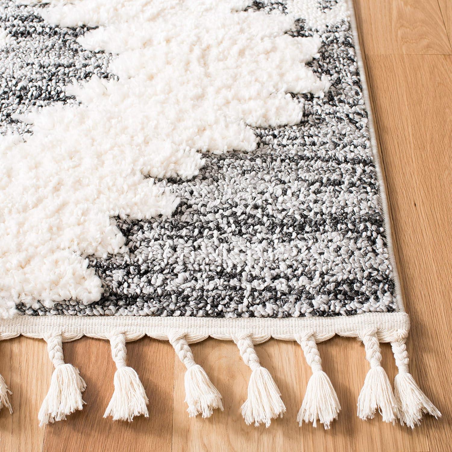 image:imageSAFAVIEH Area Rug 8x10 Moroccan Tassel Shag Collection Large Ivory amp Brown Boho Design NonShedding amp Easy Cleaning Plush Pile Ideal for Living Room Bedroom Dining Space MTS652AIvoryGrey