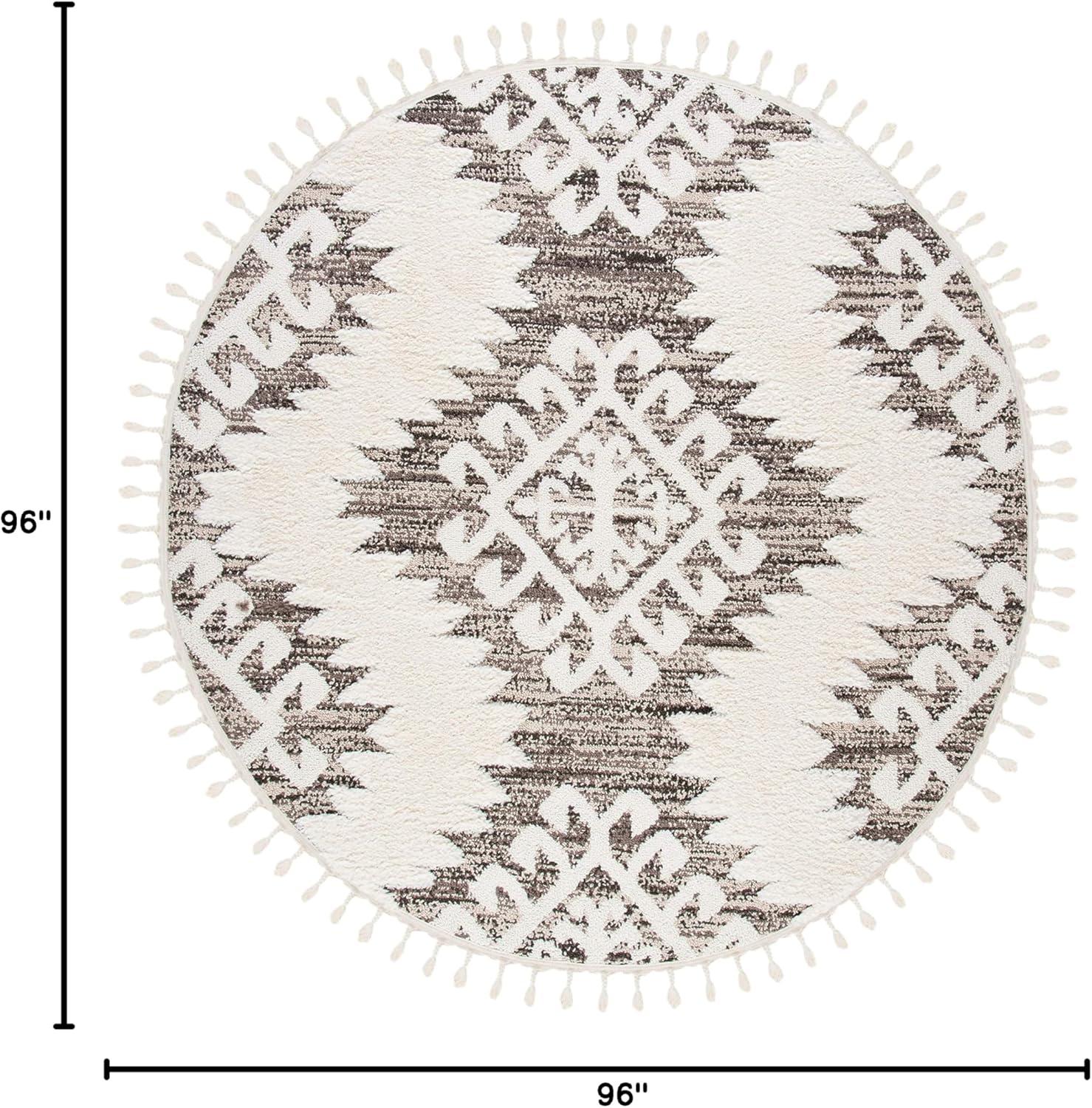 image:imageSAFAVIEH Area Rug 8x10 Moroccan Tassel Shag Collection Large Ivory amp Brown Boho Design NonShedding amp Easy Cleaning Plush Pile Ideal for Living Room Bedroom Dining Space MTS652AIvoryBrown