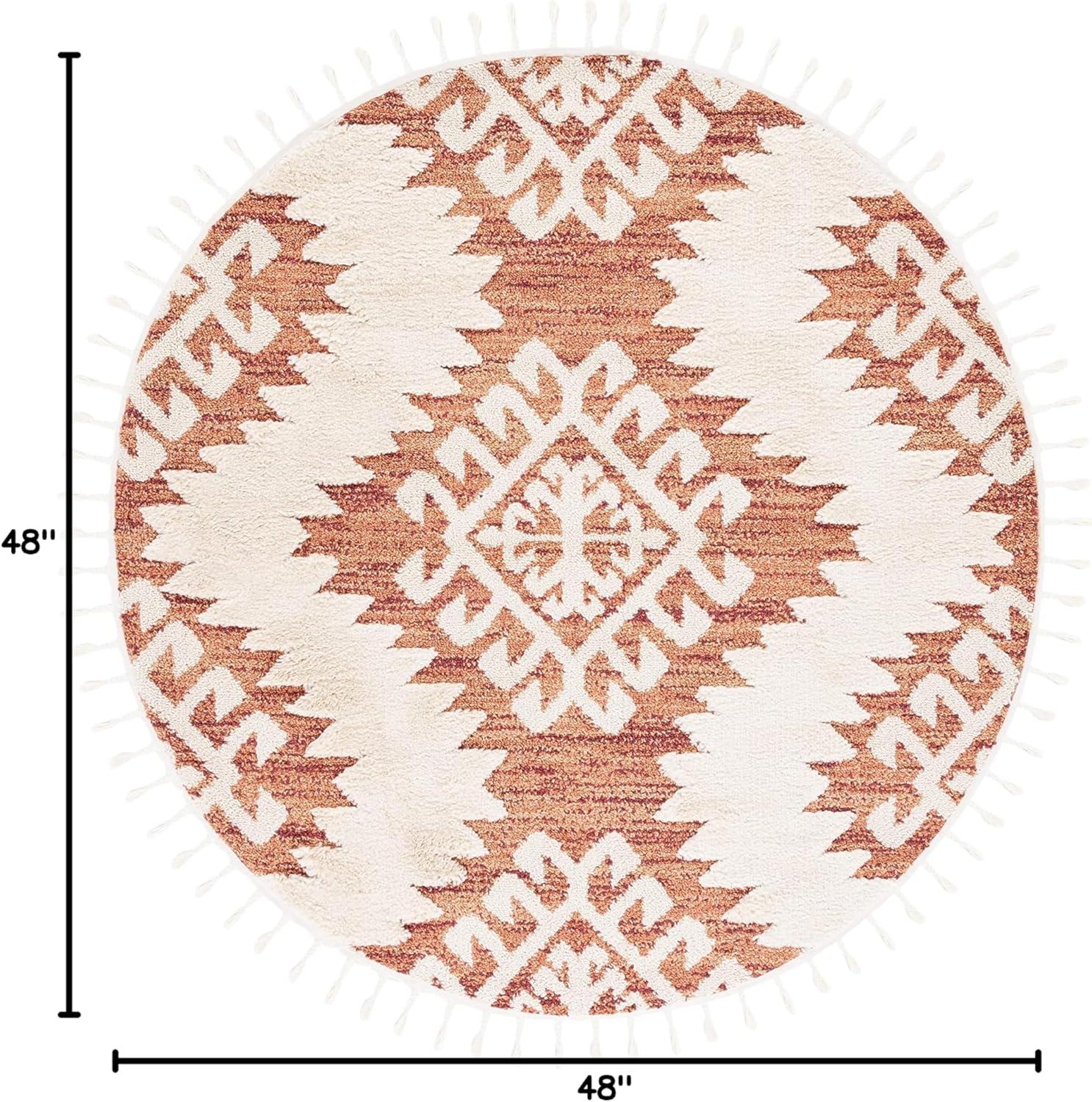 image:imageSAFAVIEH Area Rug 8x10 Moroccan Tassel Shag Collection Large Ivory amp Brown Boho Design NonShedding amp Easy Cleaning Plush Pile Ideal for Living Room Bedroom Dining Space MTS652AOrangeIvory
