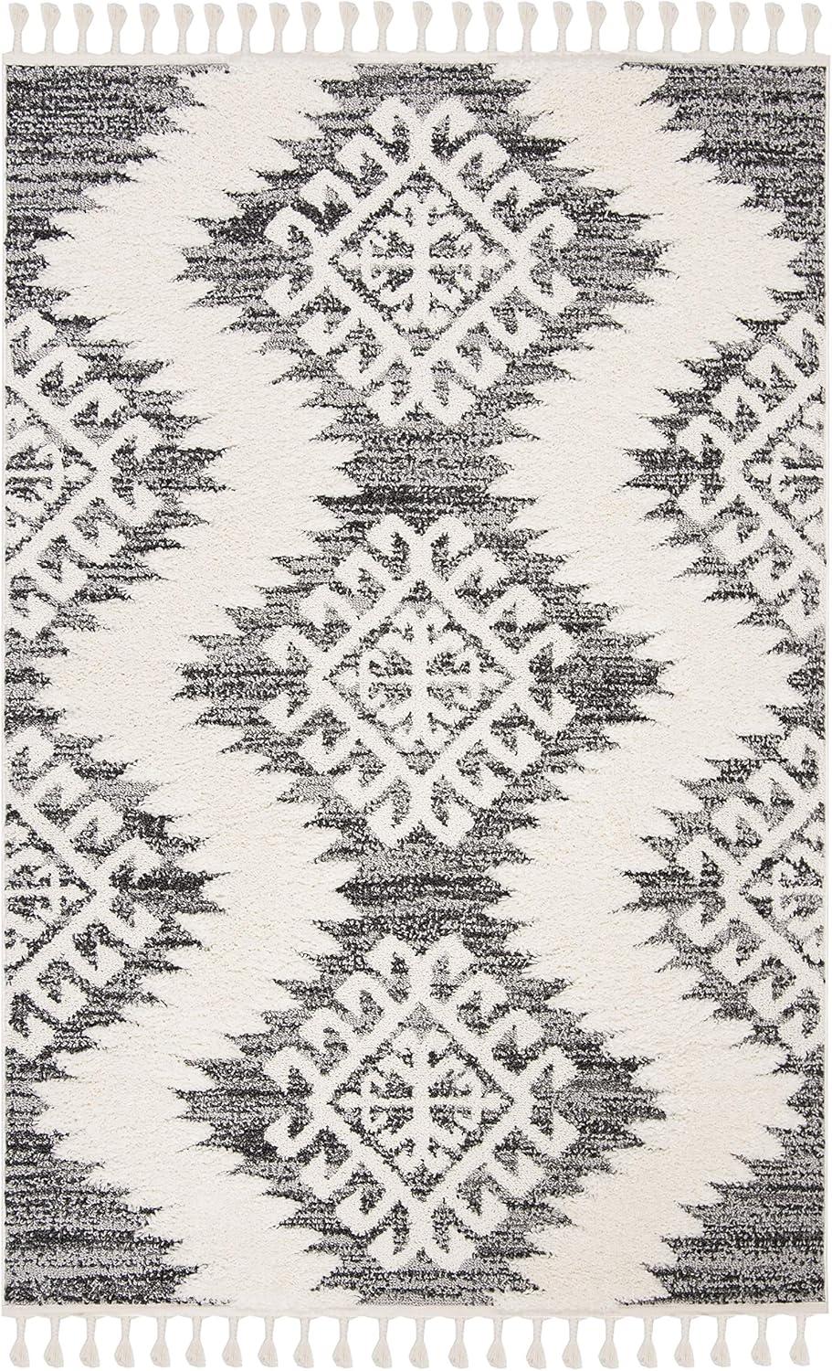 image:imageSAFAVIEH Area Rug 8x10 Moroccan Tassel Shag Collection Large Ivory amp Brown Boho Design NonShedding amp Easy Cleaning Plush Pile Ideal for Living Room Bedroom Dining Space MTS652AIvoryGrey