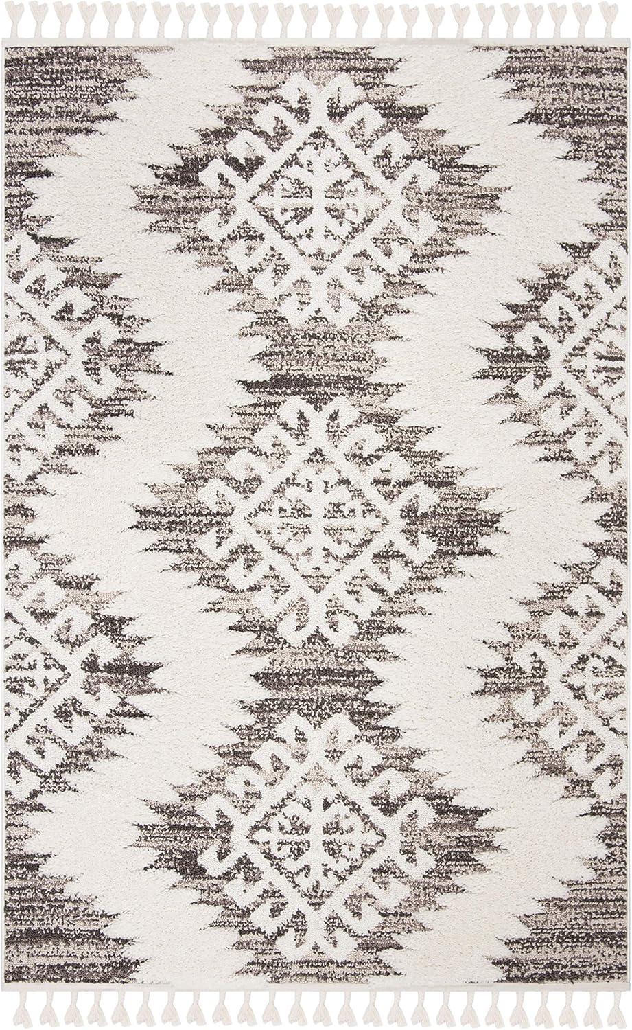 image:imageSAFAVIEH Area Rug 8x10 Moroccan Tassel Shag Collection Large Ivory amp Brown Boho Design NonShedding amp Easy Cleaning Plush Pile Ideal for Living Room Bedroom Dining Space MTS652AIvoryBrown