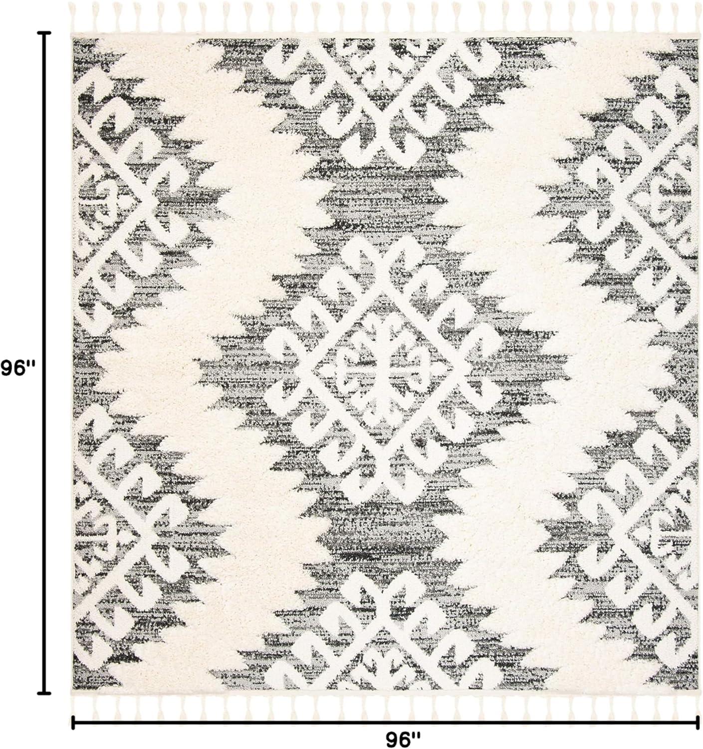 image:imageSAFAVIEH Area Rug 8x10 Moroccan Tassel Shag Collection Large Ivory amp Brown Boho Design NonShedding amp Easy Cleaning Plush Pile Ideal for Living Room Bedroom Dining Space MTS652AIvoryGrey