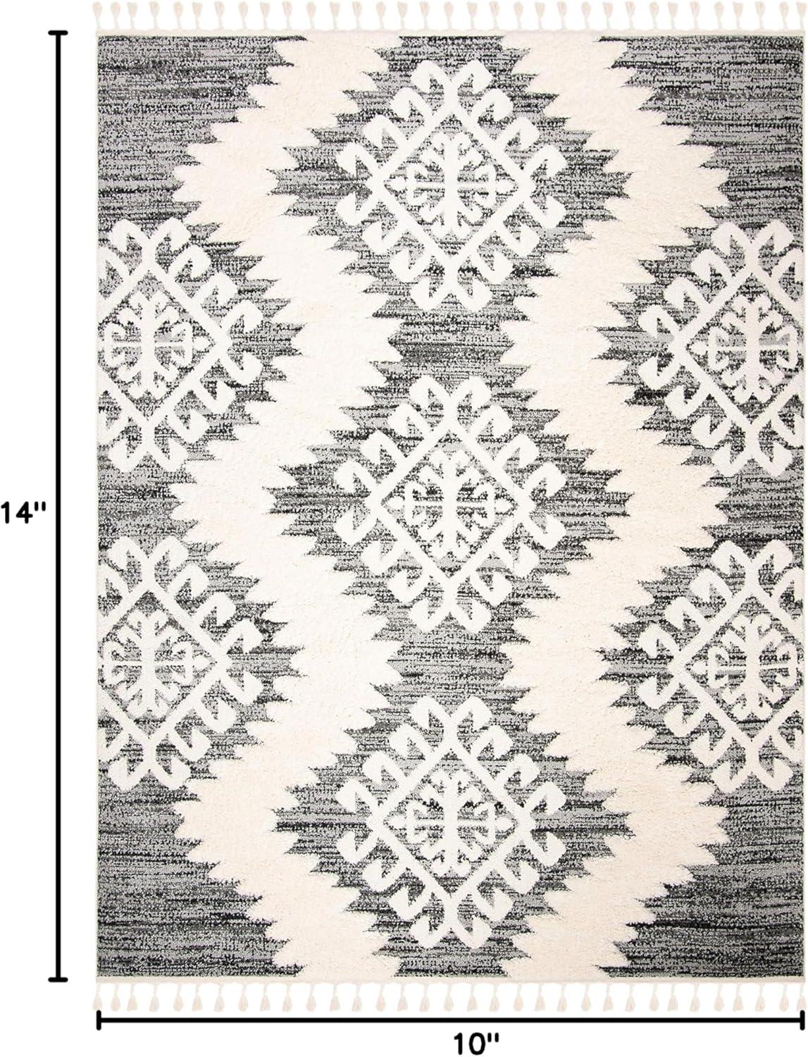 image:imageSAFAVIEH Area Rug 8x10 Moroccan Tassel Shag Collection Large Ivory amp Brown Boho Design NonShedding amp Easy Cleaning Plush Pile Ideal for Living Room Bedroom Dining Space MTS652AIvoryGrey