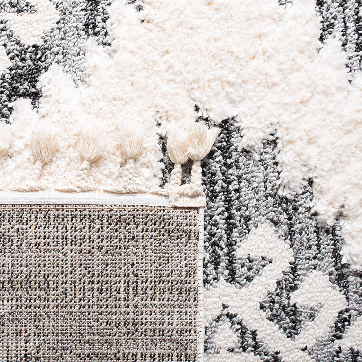 image:imageSAFAVIEH Area Rug 8x10 Moroccan Tassel Shag Collection Large Ivory amp Brown Boho Design NonShedding amp Easy Cleaning Plush Pile Ideal for Living Room Bedroom Dining Space MTS652AIvoryGrey