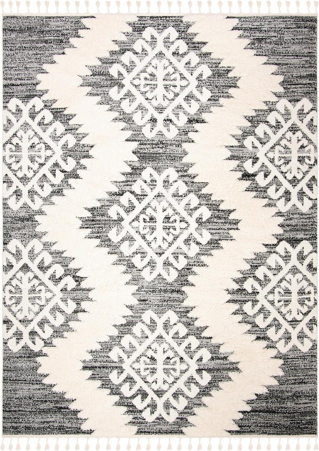 image:imageSAFAVIEH Area Rug 8x10 Moroccan Tassel Shag Collection Large Ivory amp Brown Boho Design NonShedding amp Easy Cleaning Plush Pile Ideal for Living Room Bedroom Dining Space MTS652AIvoryGrey