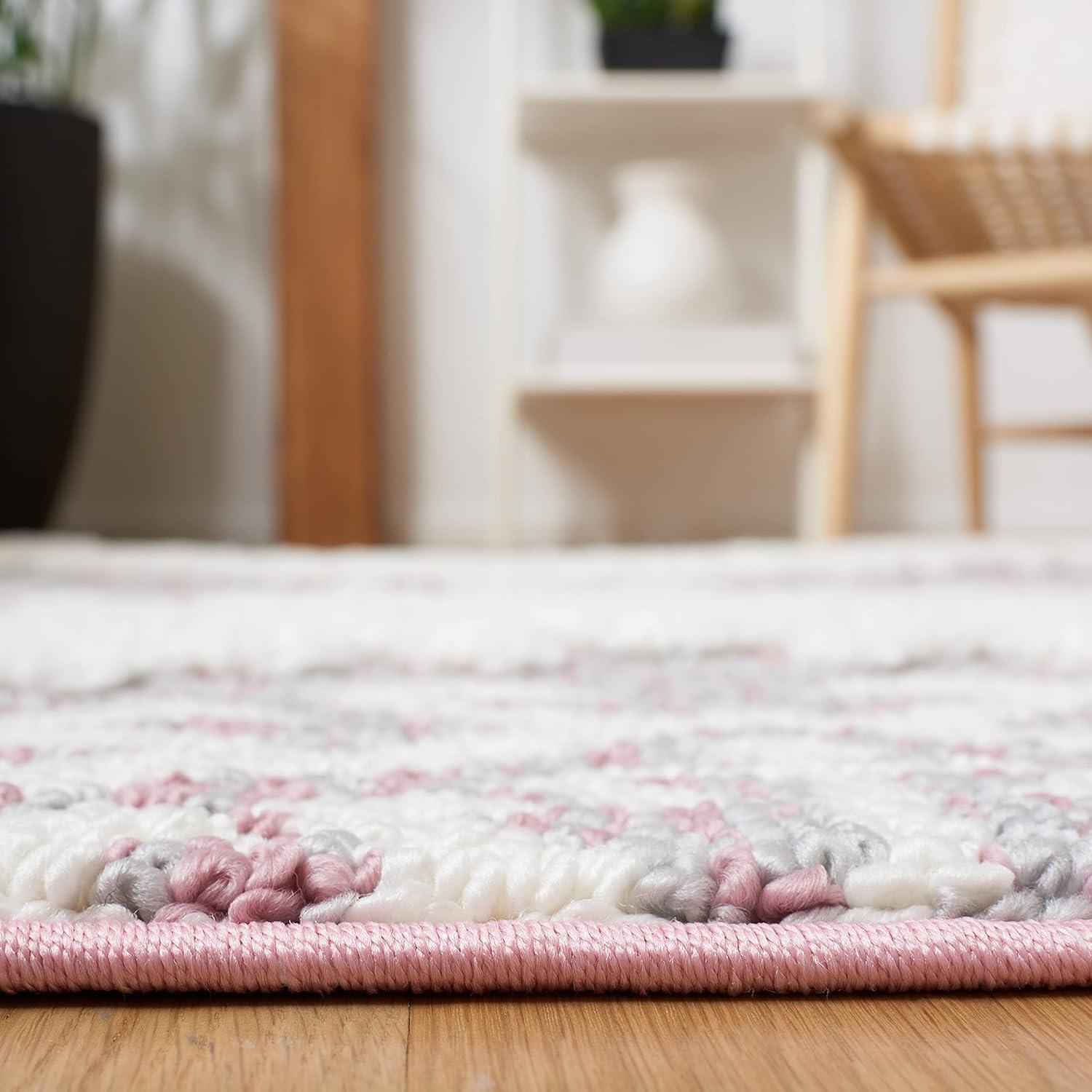 image:imageSAFAVIEH Area Rug 8x10 Moroccan Tassel Shag Collection Large Ivory amp Brown Boho Design NonShedding amp Easy Cleaning Plush Pile Ideal for Living Room Bedroom Dining Space MTS652APinkIvory