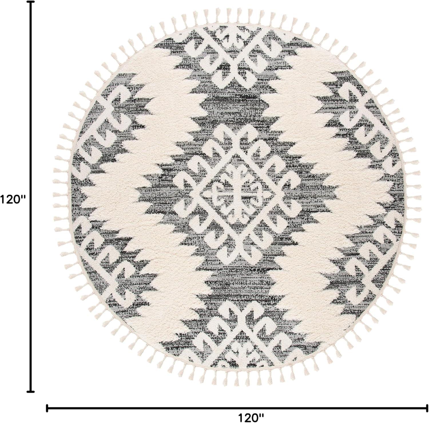 image:imageSAFAVIEH Area Rug 8x10 Moroccan Tassel Shag Collection Large Ivory amp Brown Boho Design NonShedding amp Easy Cleaning Plush Pile Ideal for Living Room Bedroom Dining Space MTS652AIvoryGrey