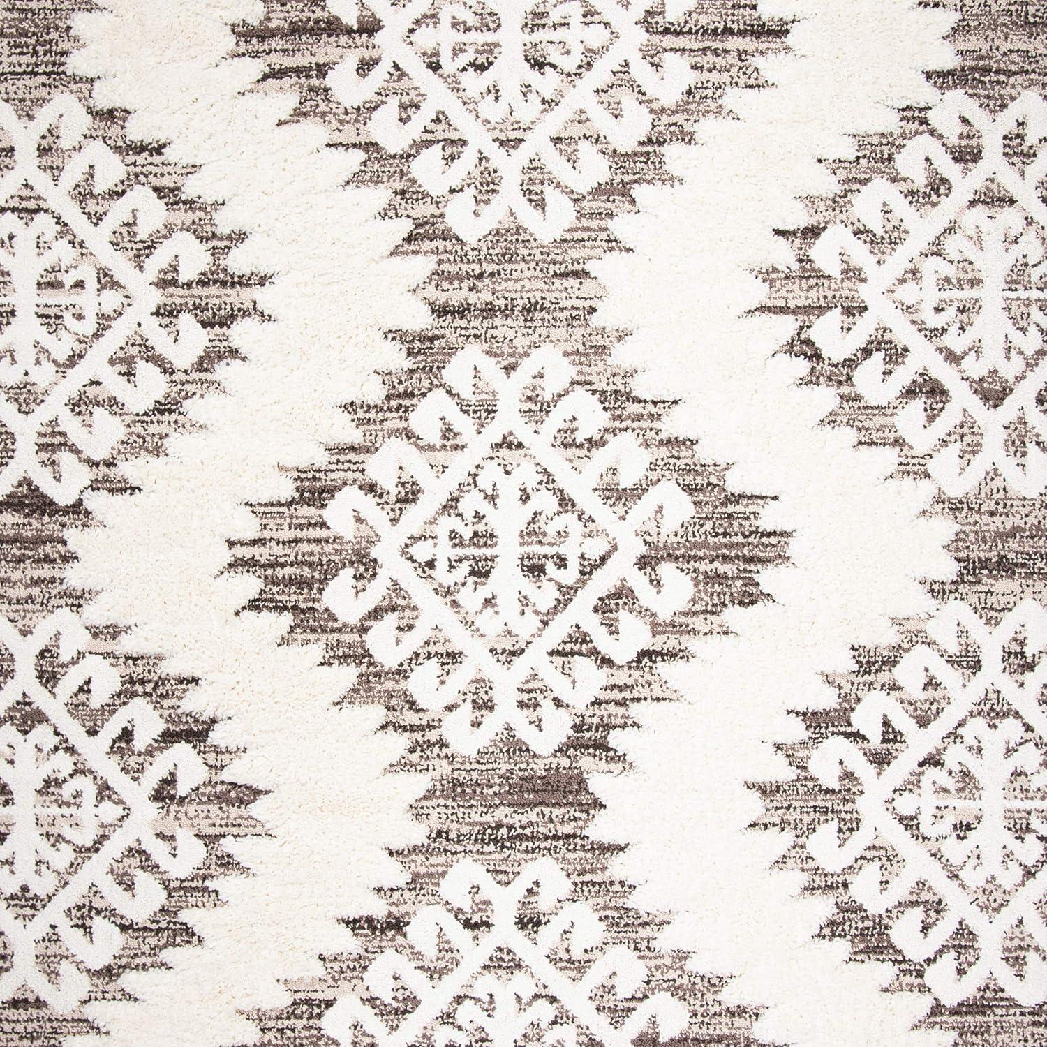 image:imageSAFAVIEH Area Rug 8x10 Moroccan Tassel Shag Collection Large Ivory amp Brown Boho Design NonShedding amp Easy Cleaning Plush Pile Ideal for Living Room Bedroom Dining Space MTS652AIvoryBrown