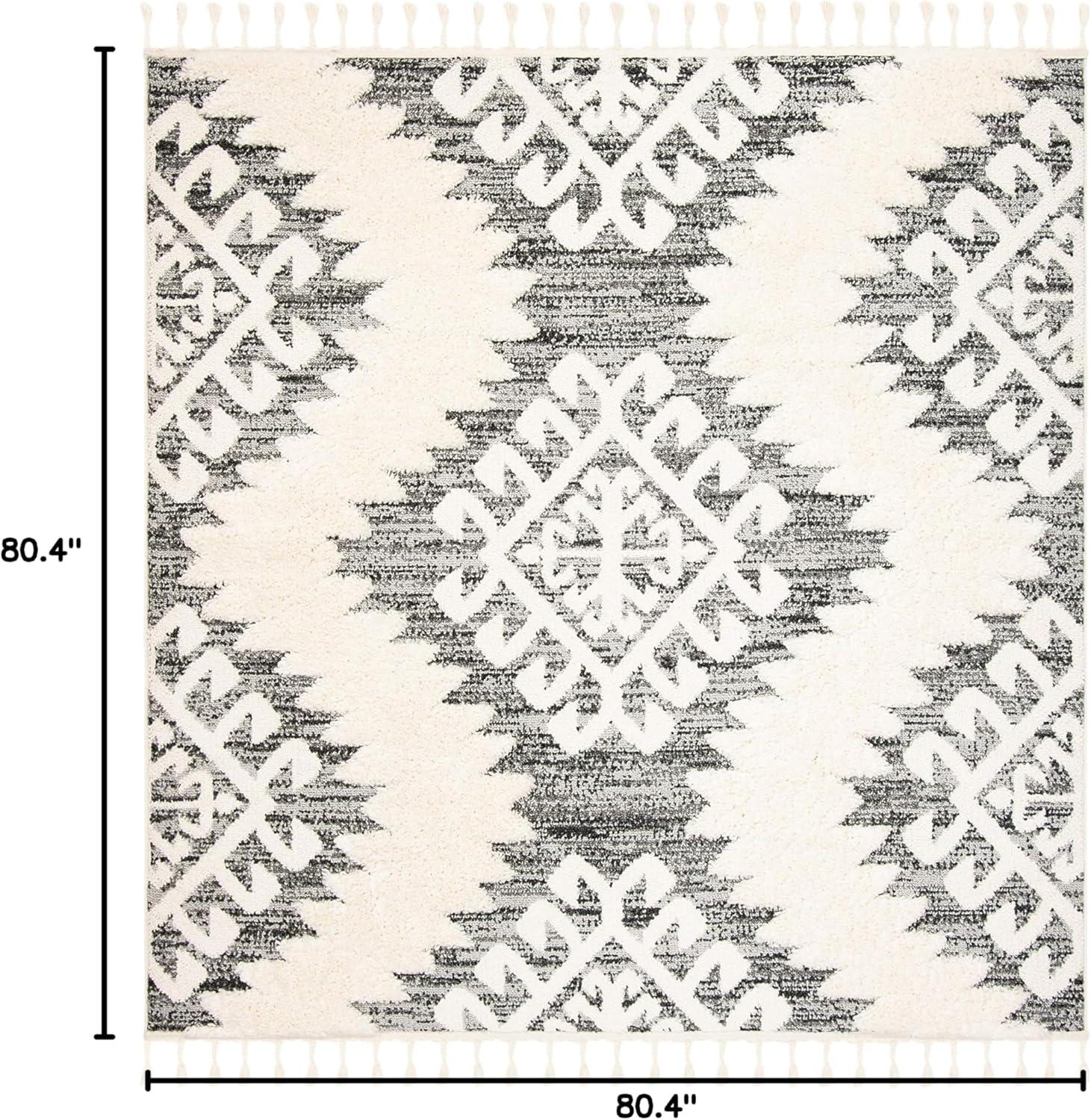 image:imageSAFAVIEH Area Rug 8x10 Moroccan Tassel Shag Collection Large Ivory amp Brown Boho Design NonShedding amp Easy Cleaning Plush Pile Ideal for Living Room Bedroom Dining Space MTS652AIvoryGrey