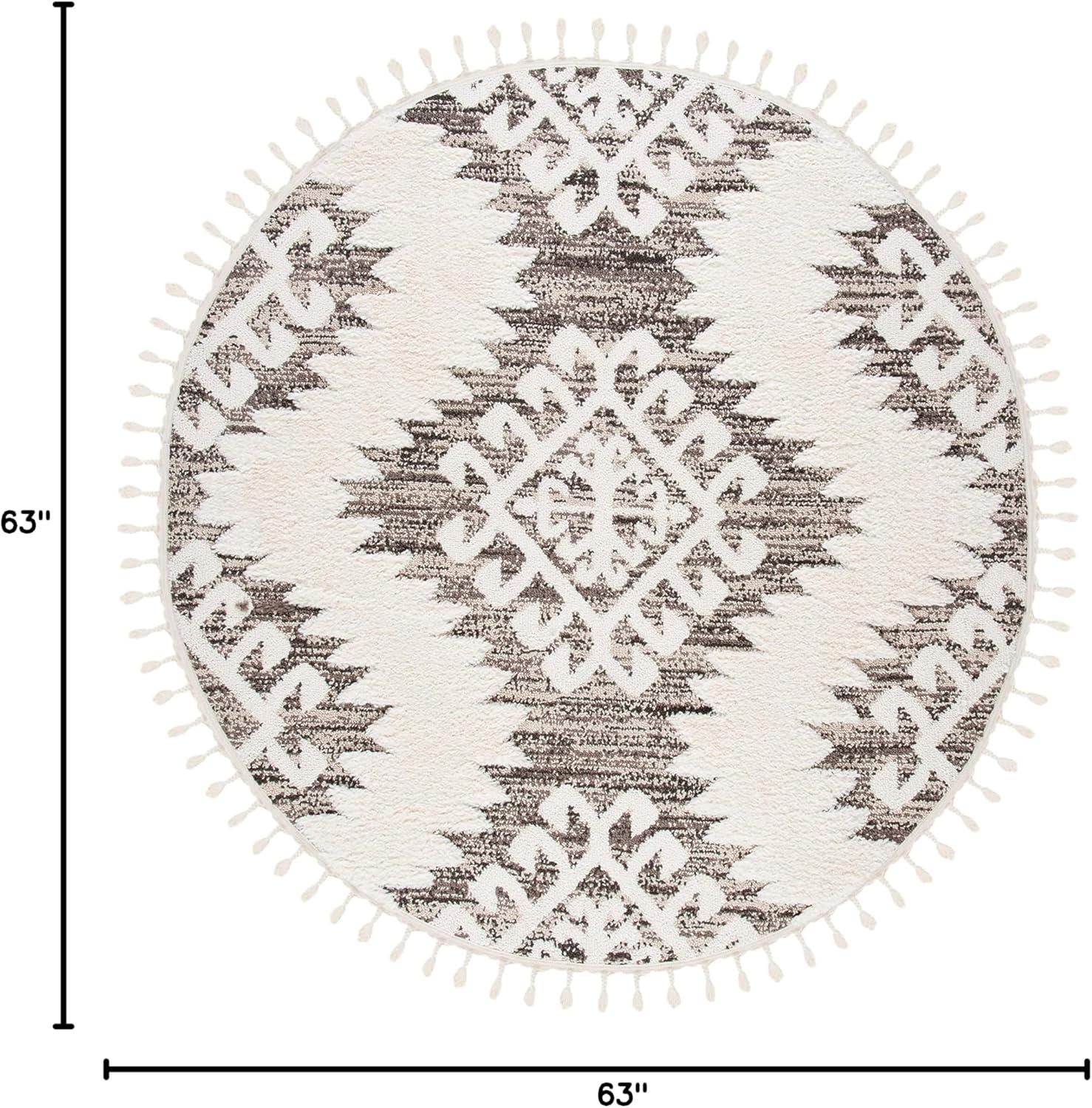 image:imageSAFAVIEH Area Rug 8x10 Moroccan Tassel Shag Collection Large Ivory amp Brown Boho Design NonShedding amp Easy Cleaning Plush Pile Ideal for Living Room Bedroom Dining Space MTS652AIvoryBrown