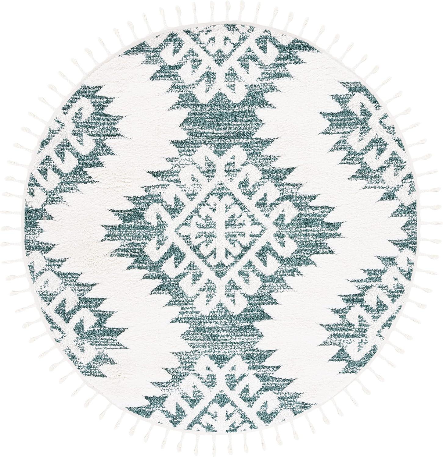 image:imageSAFAVIEH Area Rug 8x10 Moroccan Tassel Shag Collection Large Ivory amp Brown Boho Design NonShedding amp Easy Cleaning Plush Pile Ideal for Living Room Bedroom Dining Space MTS652AGreenIvory