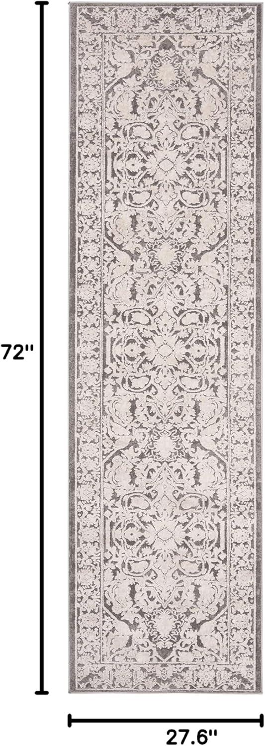 image:imageSAFAVIEH Area Rug 8x10 Reflection Collection Large Light Grey amp Cream NonShedding amp Easy Cleaning Ideal for Living Room Bedroom Dining Space RFT665CDark GreyCream