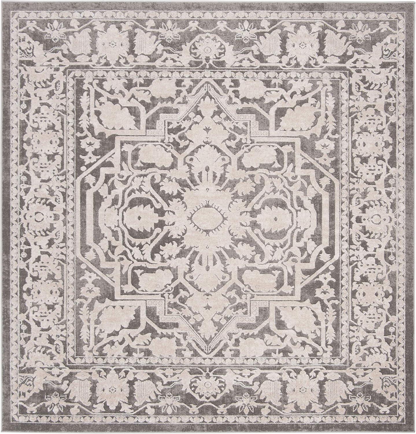image:imageSAFAVIEH Area Rug 8x10 Reflection Collection Large Light Grey amp Cream NonShedding amp Easy Cleaning Ideal for Living Room Bedroom Dining Space RFT665CDark GreyCream