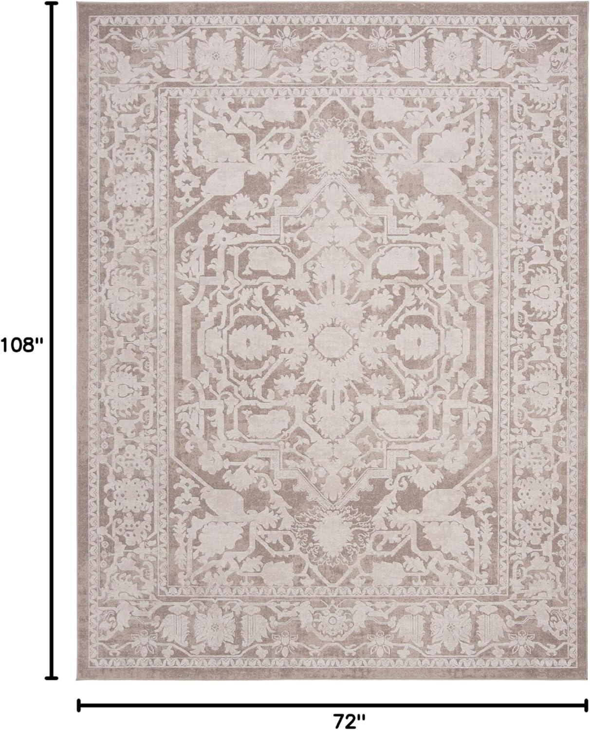 image:imageSAFAVIEH Area Rug 8x10 Reflection Collection Large Light Grey amp Cream NonShedding amp Easy Cleaning Ideal for Living Room Bedroom Dining Space RFT665CBeigeCream