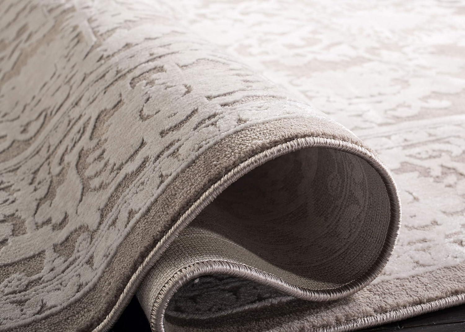 image:imageSAFAVIEH Area Rug 8x10 Reflection Collection Large Light Grey amp Cream NonShedding amp Easy Cleaning Ideal for Living Room Bedroom Dining Space RFT665CBeigeCream