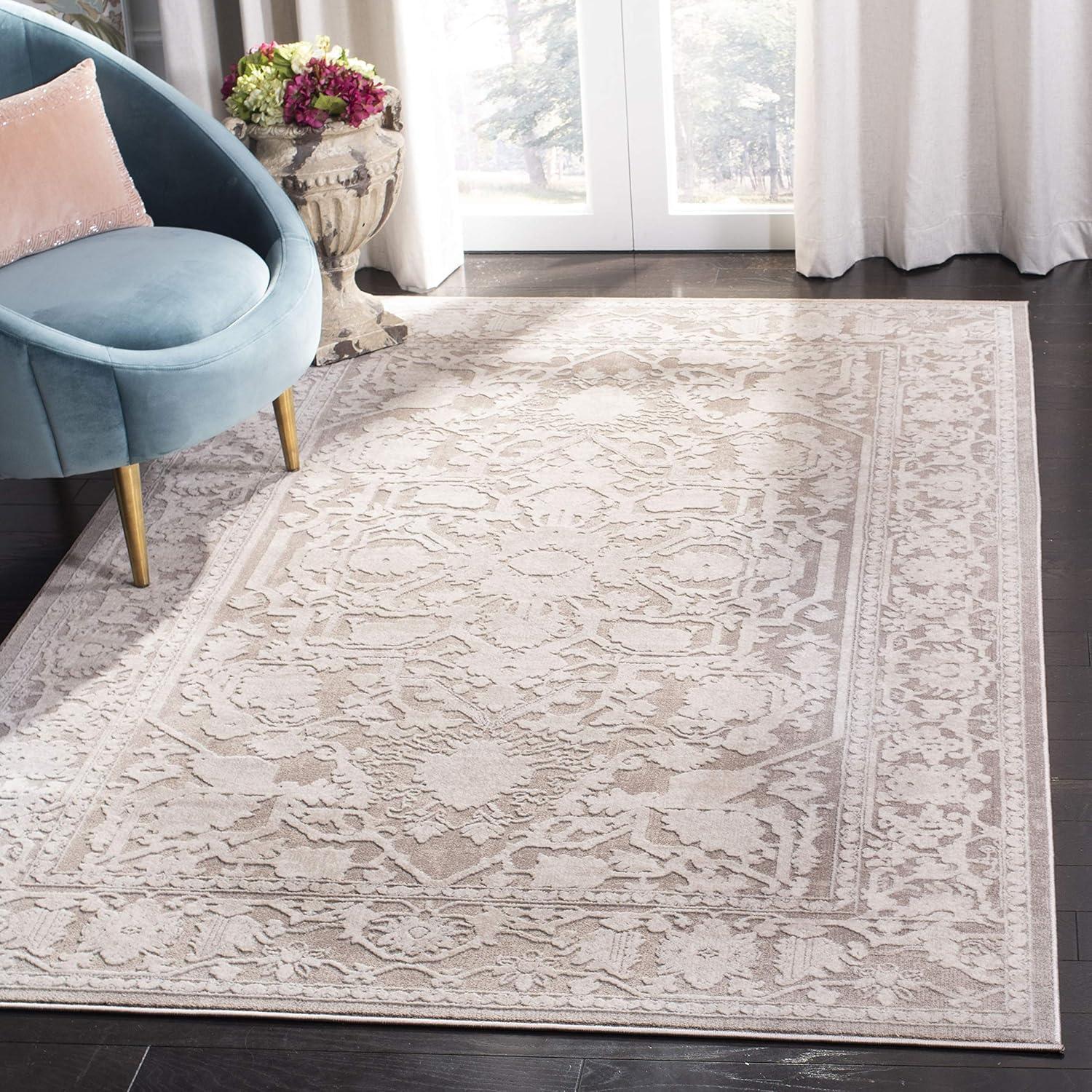 image:imageSAFAVIEH Area Rug 8x10 Reflection Collection Large Light Grey amp Cream NonShedding amp Easy Cleaning Ideal for Living Room Bedroom Dining Space RFT665CBeigeCream