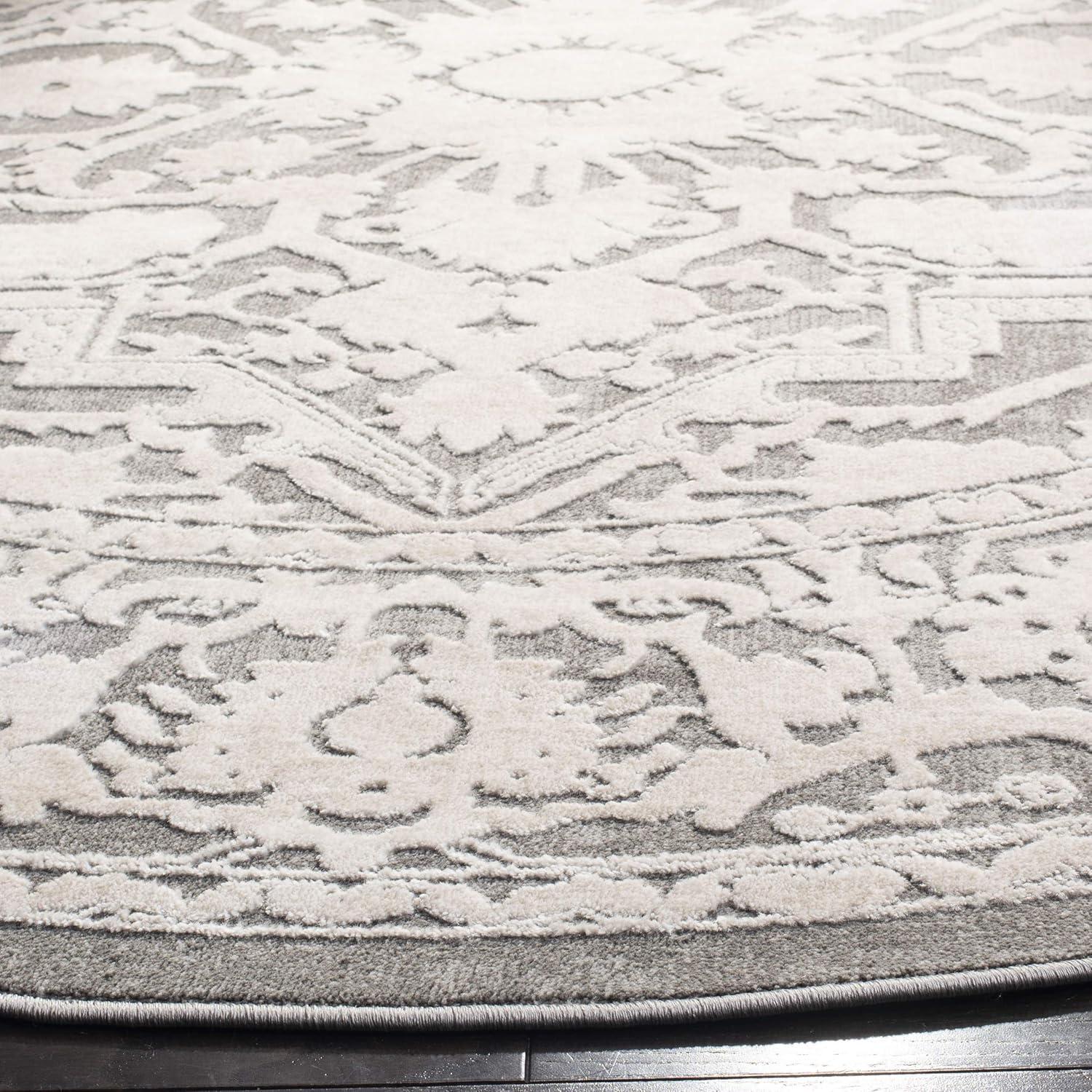 image:imageSAFAVIEH Area Rug 8x10 Reflection Collection Large Light Grey amp Cream NonShedding amp Easy Cleaning Ideal for Living Room Bedroom Dining Space RFT665CDark GreyCream