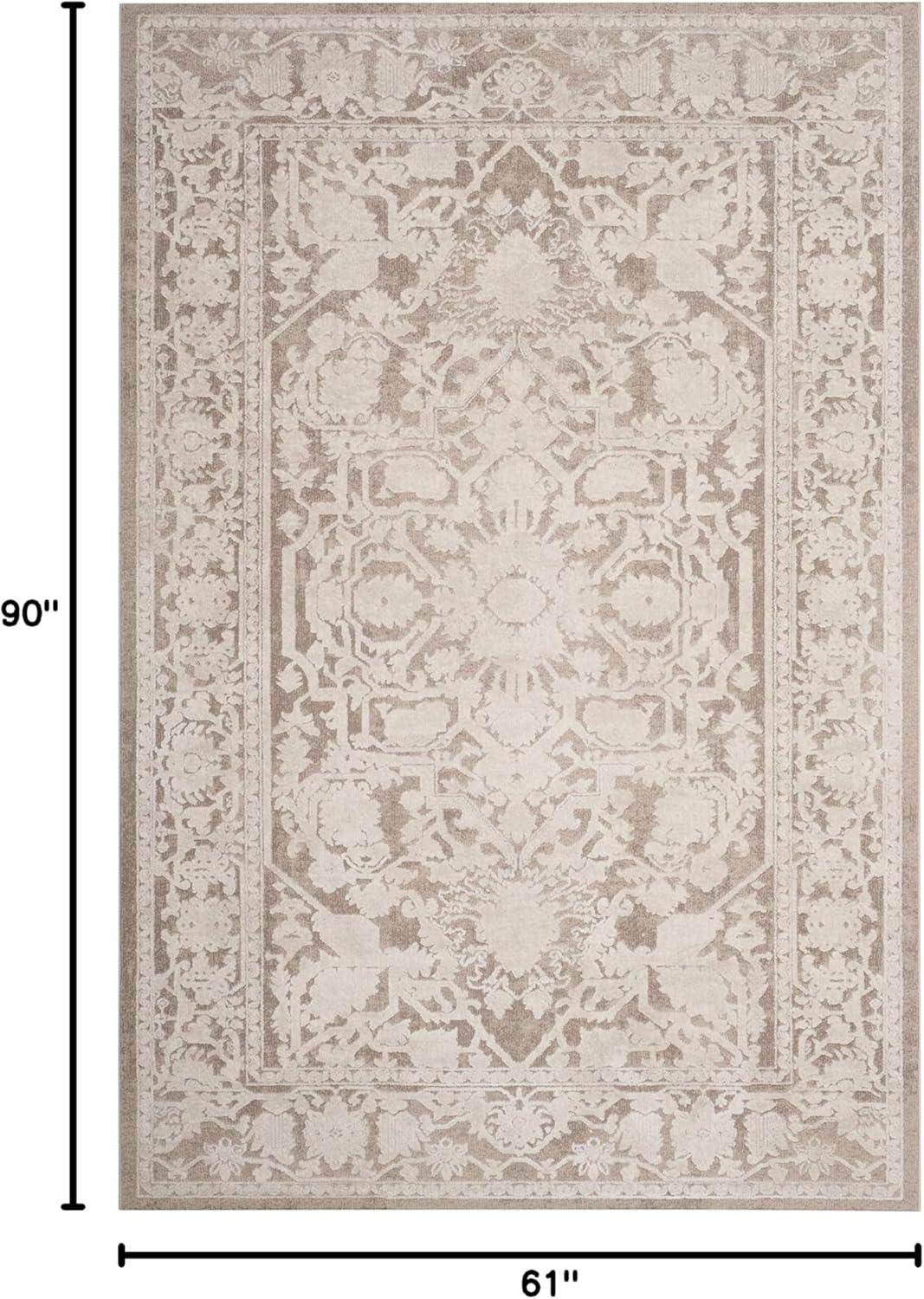 image:imageSAFAVIEH Area Rug 8x10 Reflection Collection Large Light Grey amp Cream NonShedding amp Easy Cleaning Ideal for Living Room Bedroom Dining Space RFT665CBeigeCream