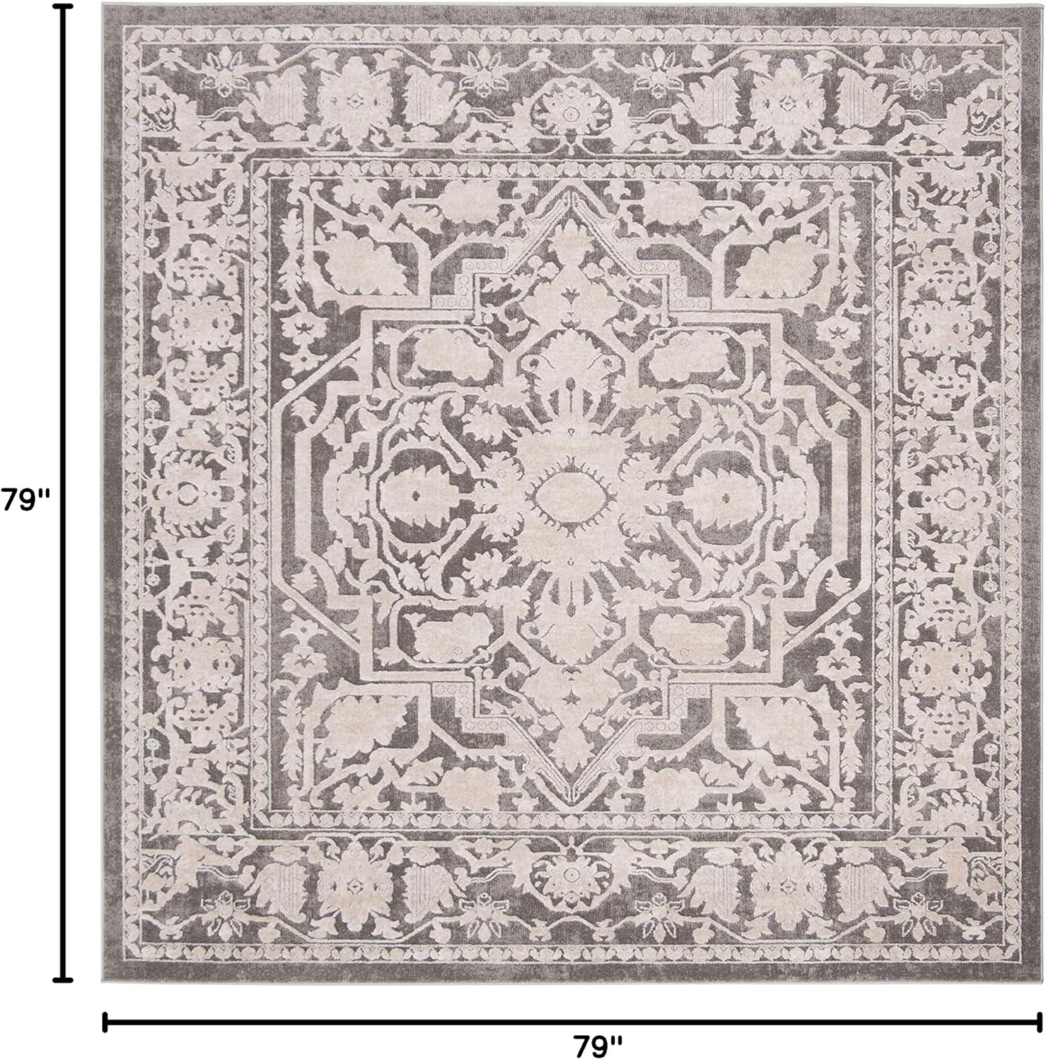 image:imageSAFAVIEH Area Rug 8x10 Reflection Collection Large Light Grey amp Cream NonShedding amp Easy Cleaning Ideal for Living Room Bedroom Dining Space RFT665CDark GreyCream
