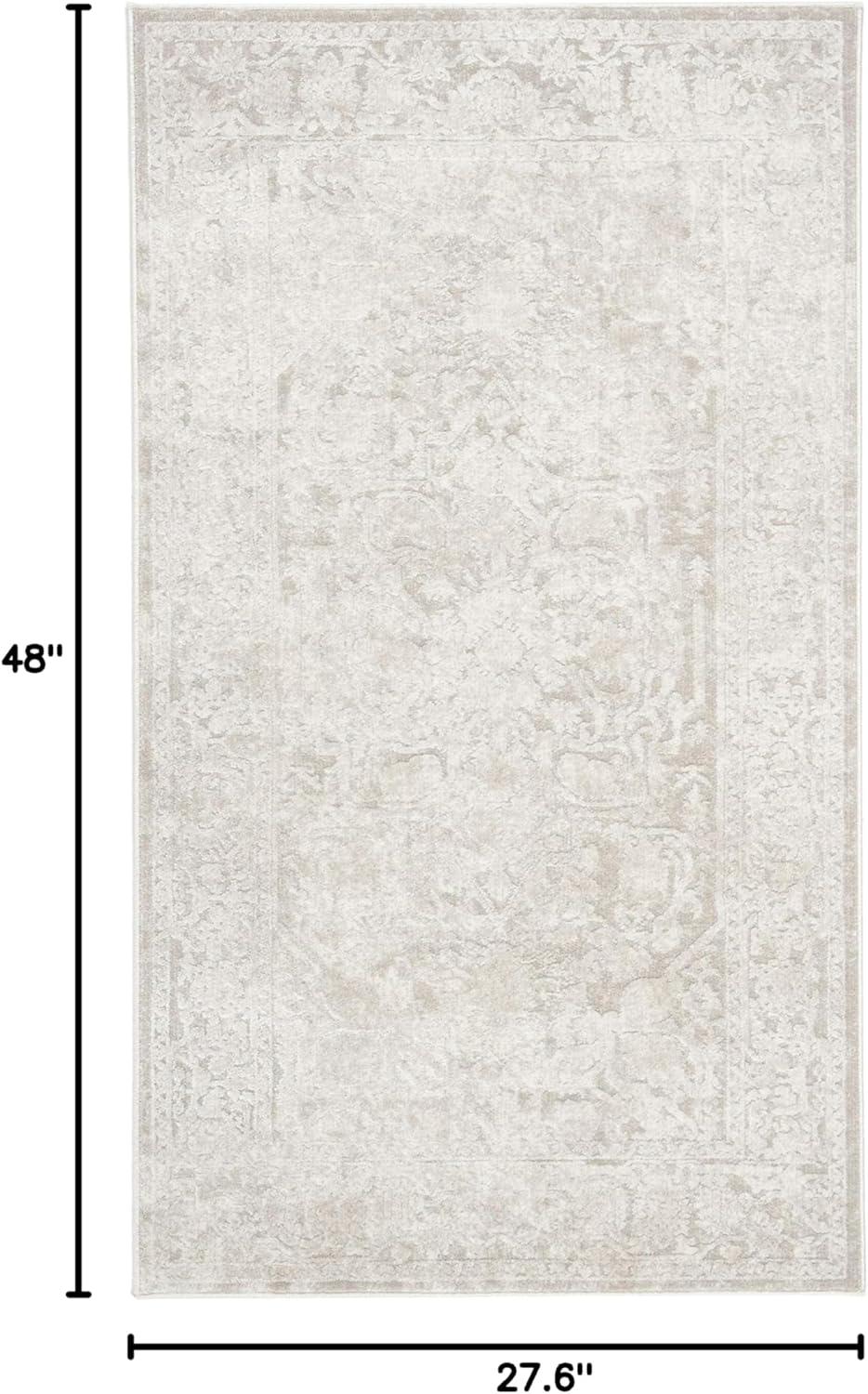 image:imageSAFAVIEH Area Rug 8x10 Reflection Collection Large Light Grey amp Cream NonShedding amp Easy Cleaning Ideal for Living Room Bedroom Dining Space RFT665CCremeIvory