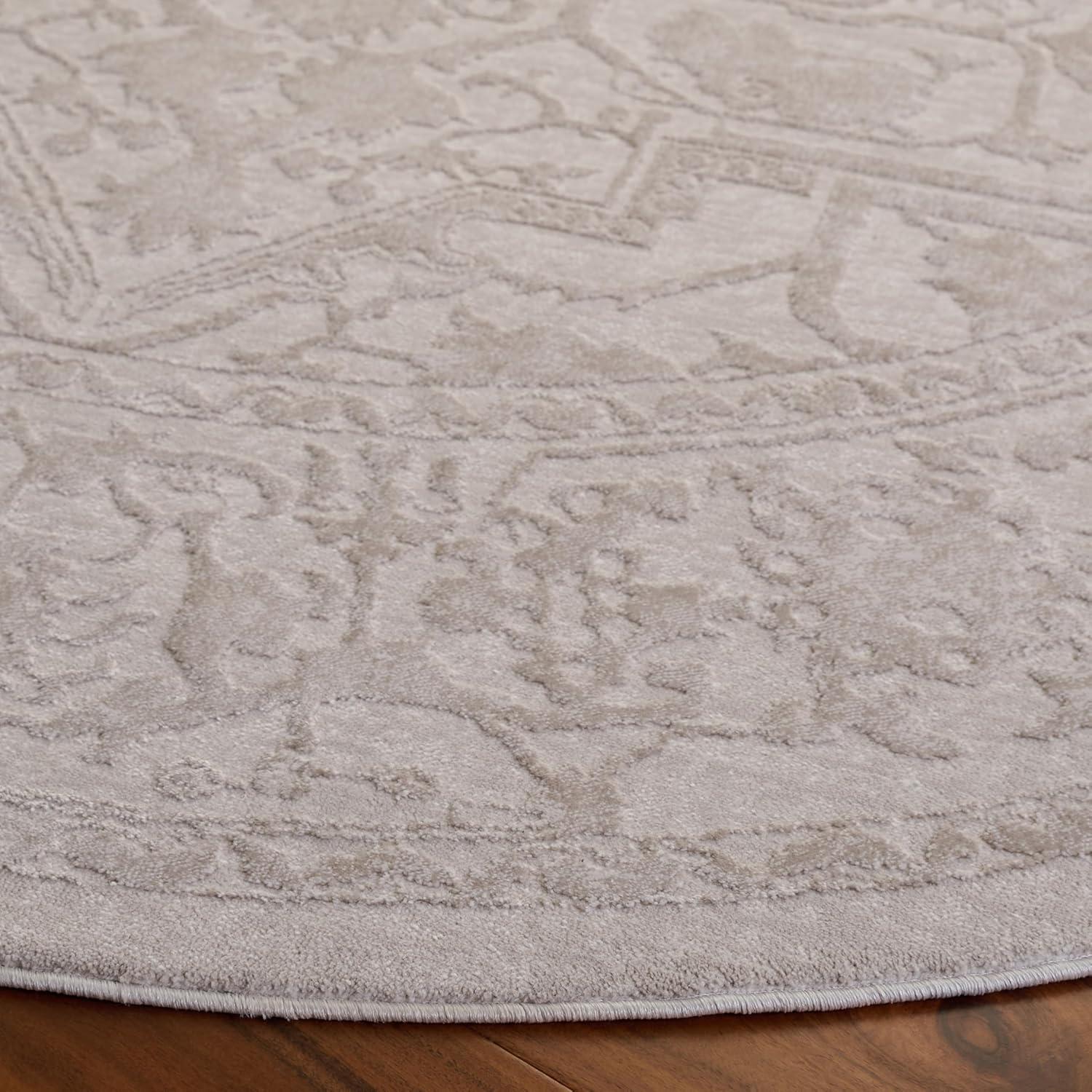image:imageSAFAVIEH Area Rug 8x10 Reflection Collection Large Light Grey amp Cream NonShedding amp Easy Cleaning Ideal for Living Room Bedroom Dining Space RFT665CCremeIvory