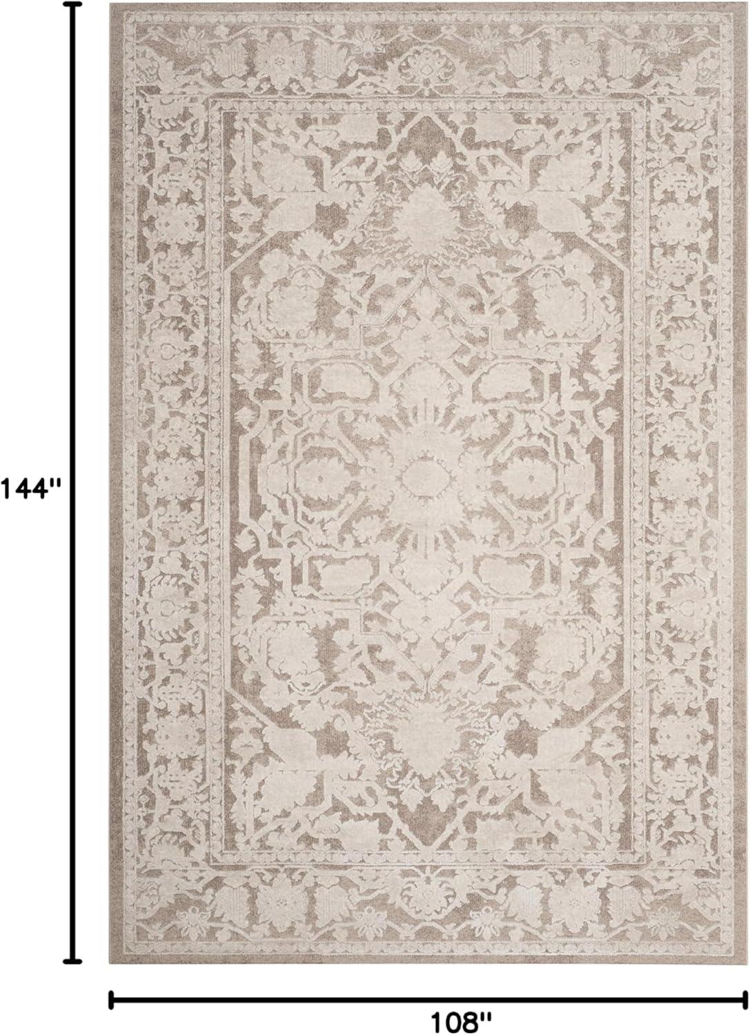 image:imageSAFAVIEH Area Rug 8x10 Reflection Collection Large Light Grey amp Cream NonShedding amp Easy Cleaning Ideal for Living Room Bedroom Dining Space RFT665CBeigeCream