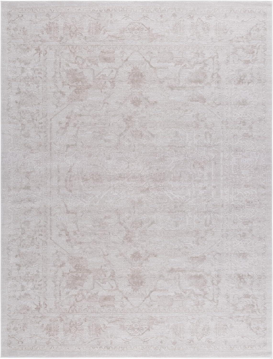 image:imageSAFAVIEH Area Rug 8x10 Reflection Collection Large Light Grey amp Cream NonShedding amp Easy Cleaning Ideal for Living Room Bedroom Dining Space RFT665CCremeIvory