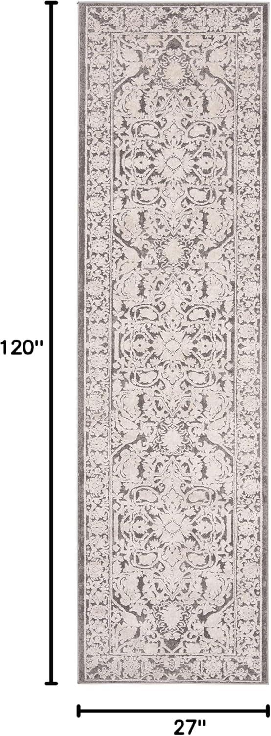 image:imageSAFAVIEH Area Rug 8x10 Reflection Collection Large Light Grey amp Cream NonShedding amp Easy Cleaning Ideal for Living Room Bedroom Dining Space RFT665CDark GreyCream