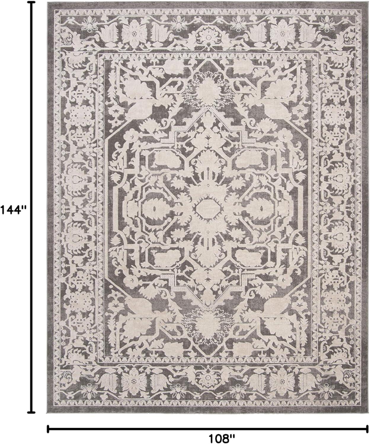 image:imageSAFAVIEH Area Rug 8x10 Reflection Collection Large Light Grey amp Cream NonShedding amp Easy Cleaning Ideal for Living Room Bedroom Dining Space RFT665CDark GreyCream