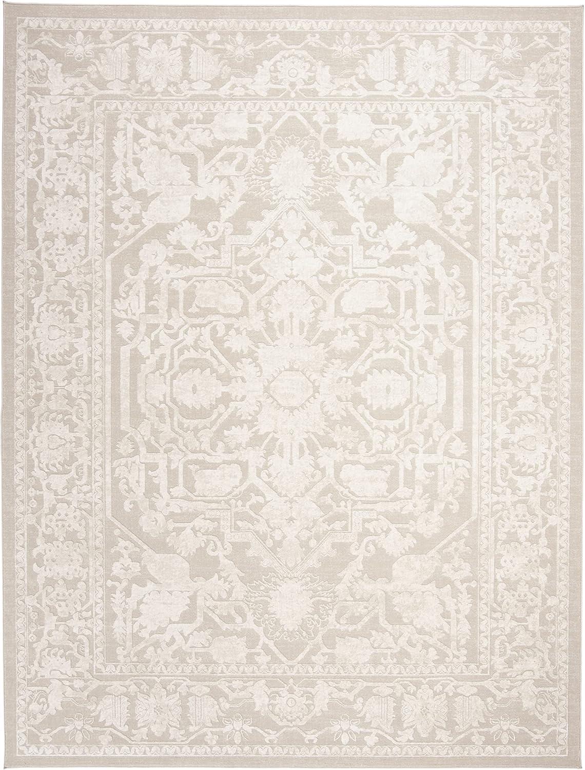 image:imageSAFAVIEH Area Rug 8x10 Reflection Collection Large Light Grey amp Cream NonShedding amp Easy Cleaning Ideal for Living Room Bedroom Dining Space RFT665CCremeIvory