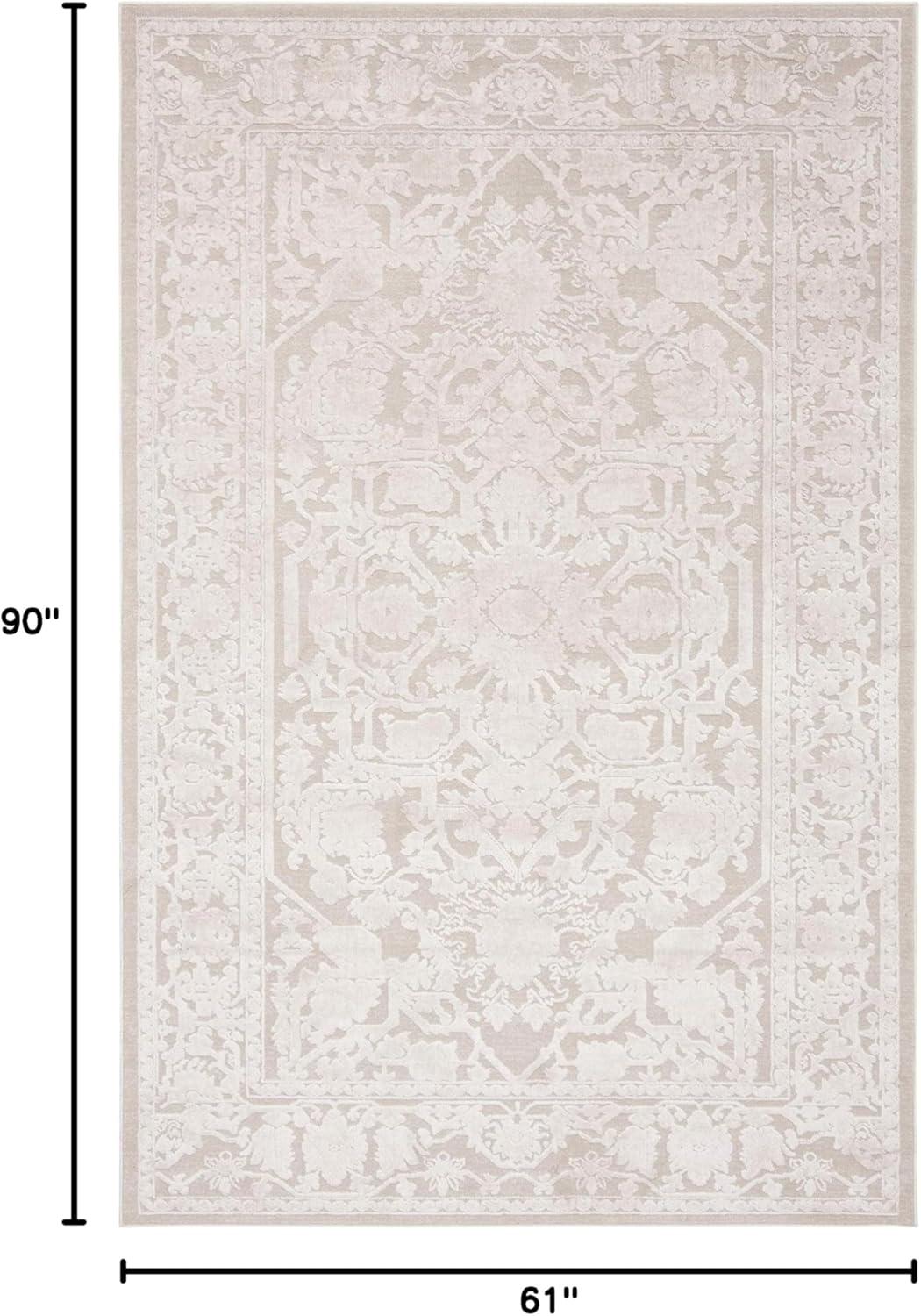 image:imageSAFAVIEH Area Rug 8x10 Reflection Collection Large Light Grey amp Cream NonShedding amp Easy Cleaning Ideal for Living Room Bedroom Dining Space RFT665CCremeIvory
