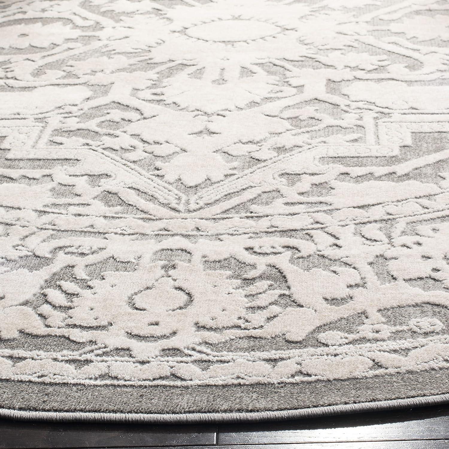 image:imageSAFAVIEH Area Rug 8x10 Reflection Collection Large Light Grey amp Cream NonShedding amp Easy Cleaning Ideal for Living Room Bedroom Dining Space RFT665CDark GreyCream