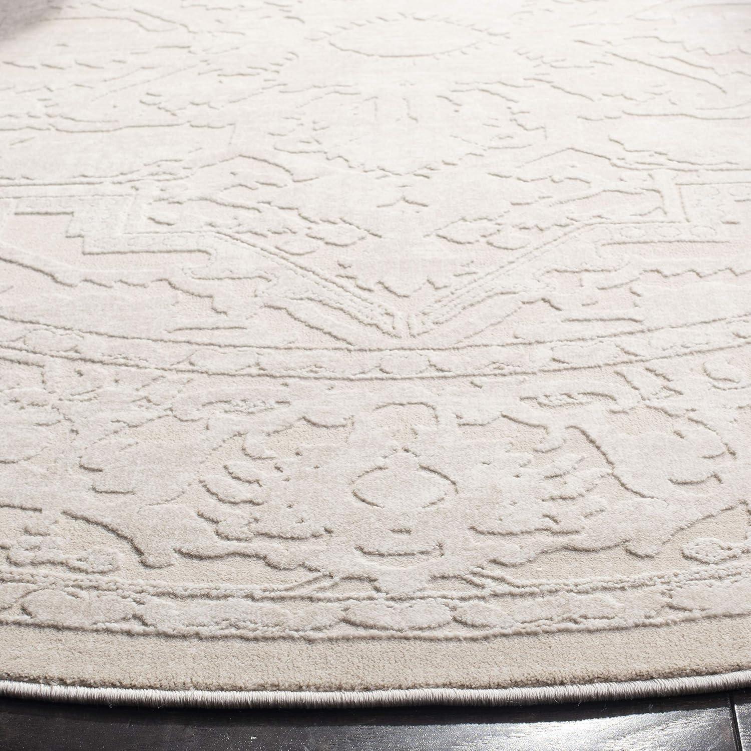 image:imageSAFAVIEH Area Rug 8x10 Reflection Collection Large Light Grey amp Cream NonShedding amp Easy Cleaning Ideal for Living Room Bedroom Dining Space RFT665CCremeIvory