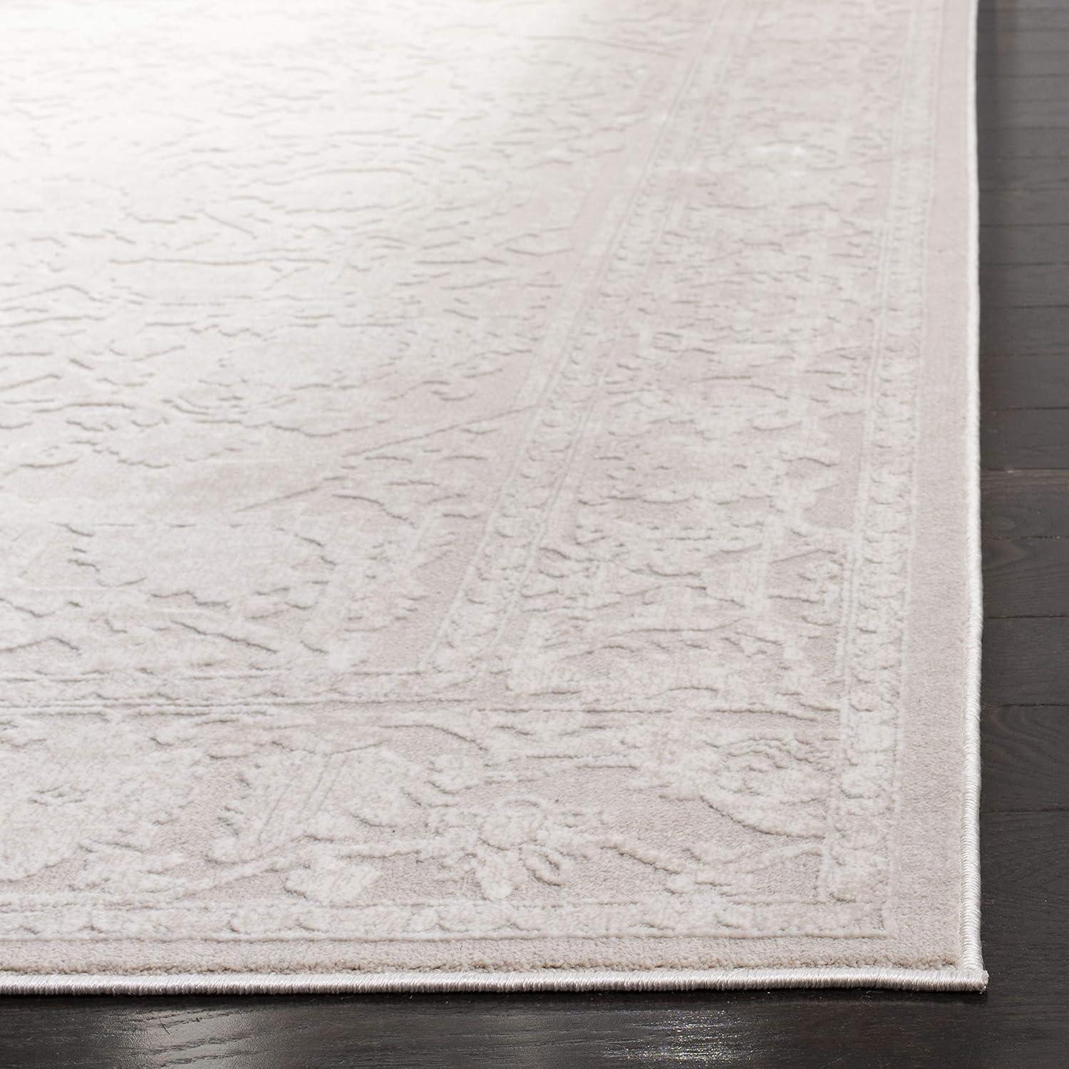 image:imageSAFAVIEH Area Rug 8x10 Reflection Collection Large Light Grey amp Cream NonShedding amp Easy Cleaning Ideal for Living Room Bedroom Dining Space RFT665CCremeIvory