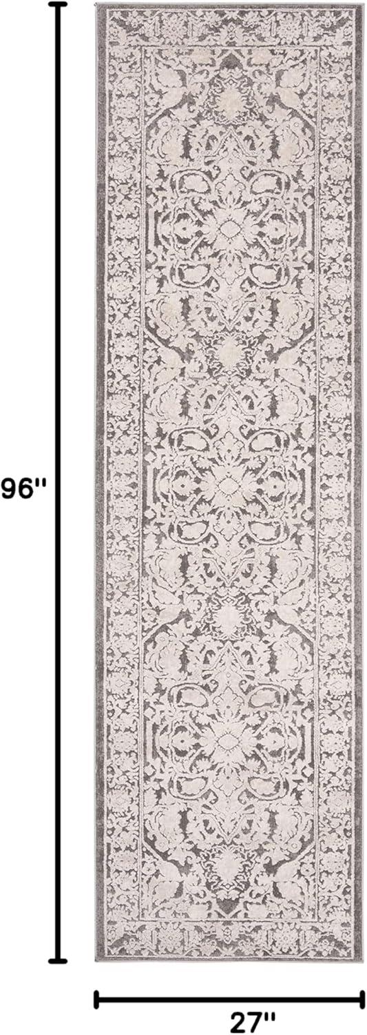 image:imageSAFAVIEH Area Rug 8x10 Reflection Collection Large Light Grey amp Cream NonShedding amp Easy Cleaning Ideal for Living Room Bedroom Dining Space RFT665CDark GreyCream