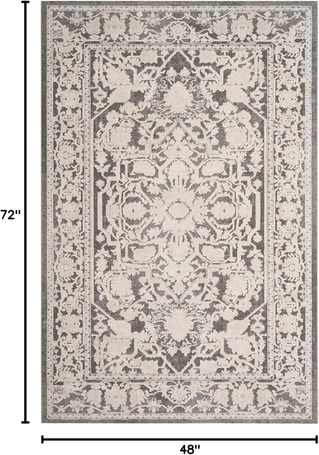 image:imageSAFAVIEH Area Rug 8x10 Reflection Collection Large Light Grey amp Cream NonShedding amp Easy Cleaning Ideal for Living Room Bedroom Dining Space RFT665CDark GreyCream