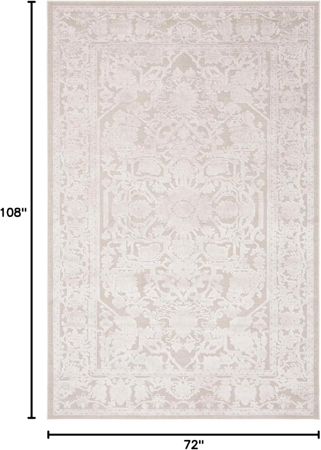 image:imageSAFAVIEH Area Rug 8x10 Reflection Collection Large Light Grey amp Cream NonShedding amp Easy Cleaning Ideal for Living Room Bedroom Dining Space RFT665CCremeIvory