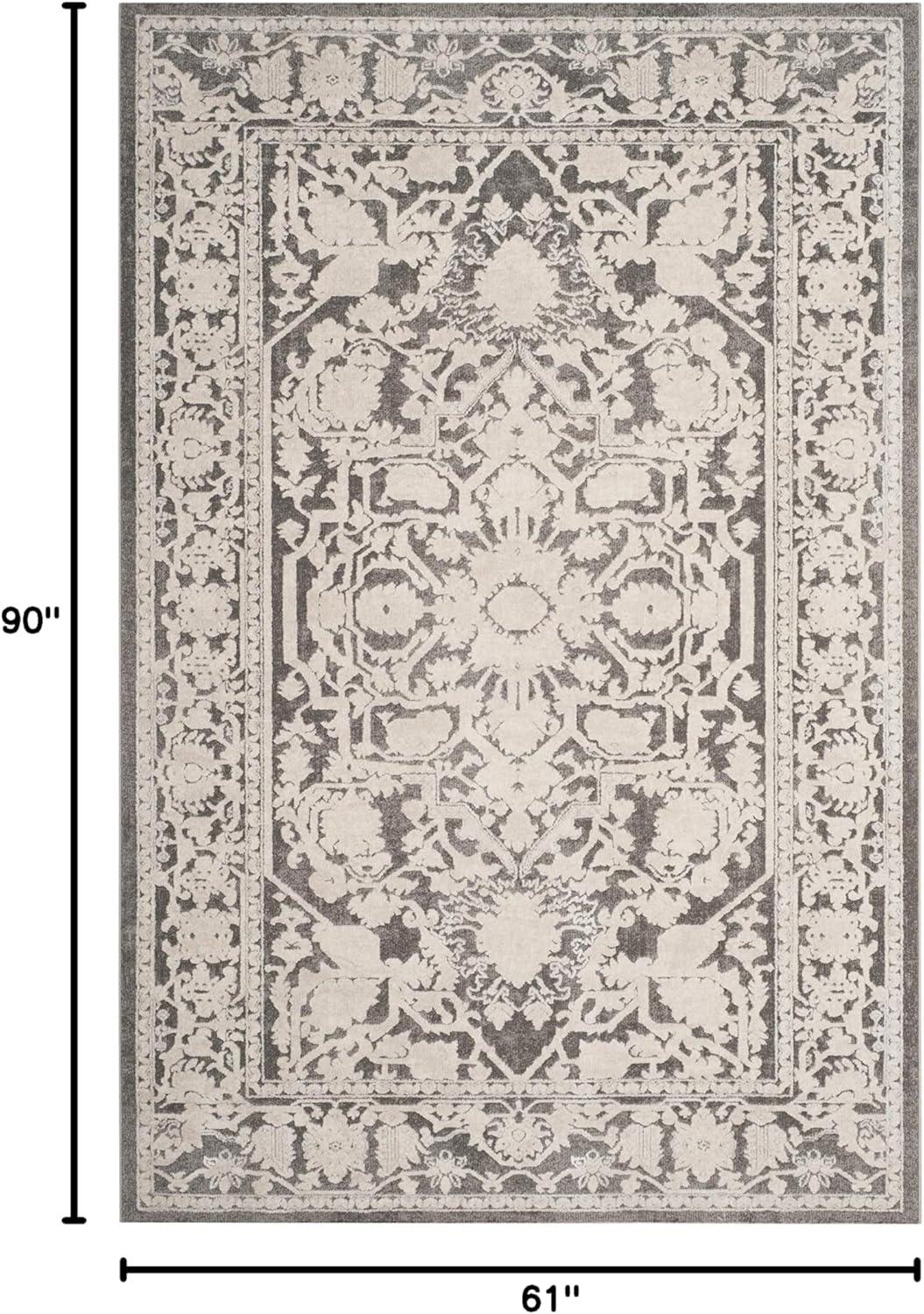image:imageSAFAVIEH Area Rug 8x10 Reflection Collection Large Light Grey amp Cream NonShedding amp Easy Cleaning Ideal for Living Room Bedroom Dining Space RFT665CDark GreyCream
