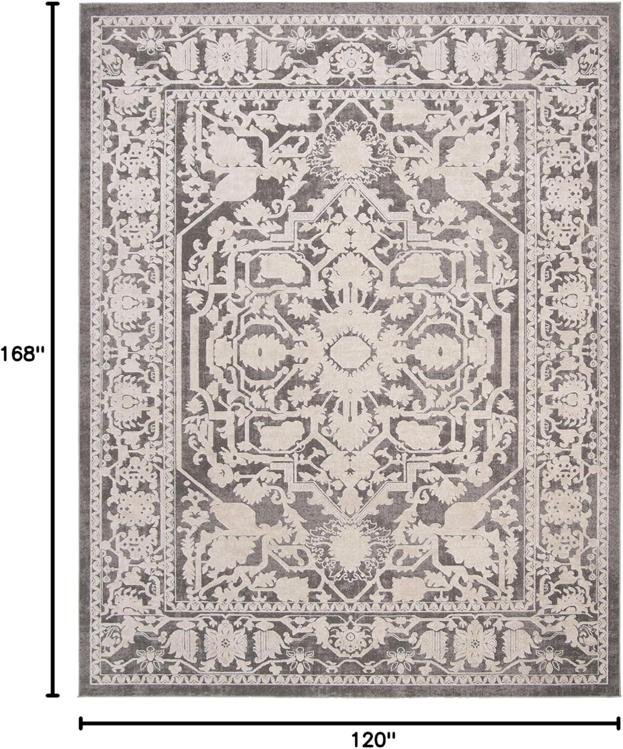 image:imageSAFAVIEH Area Rug 8x10 Reflection Collection Large Light Grey amp Cream NonShedding amp Easy Cleaning Ideal for Living Room Bedroom Dining Space RFT665CDark GreyCream