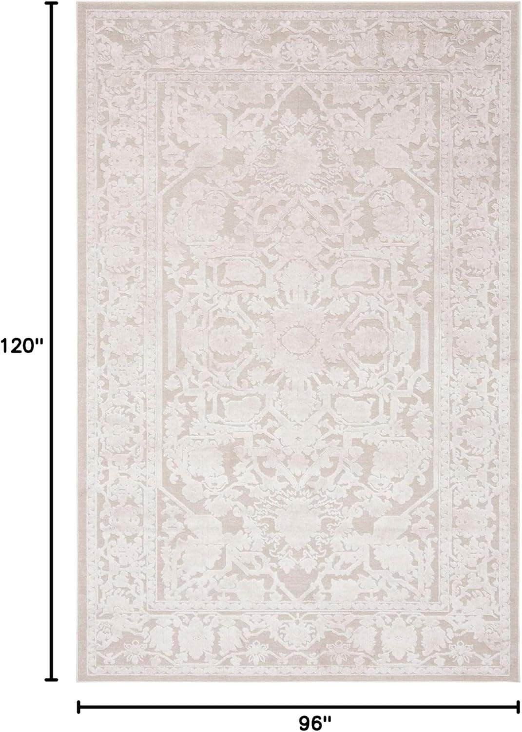 image:imageSAFAVIEH Area Rug 8x10 Reflection Collection Large Light Grey amp Cream NonShedding amp Easy Cleaning Ideal for Living Room Bedroom Dining Space RFT665CCremeIvory