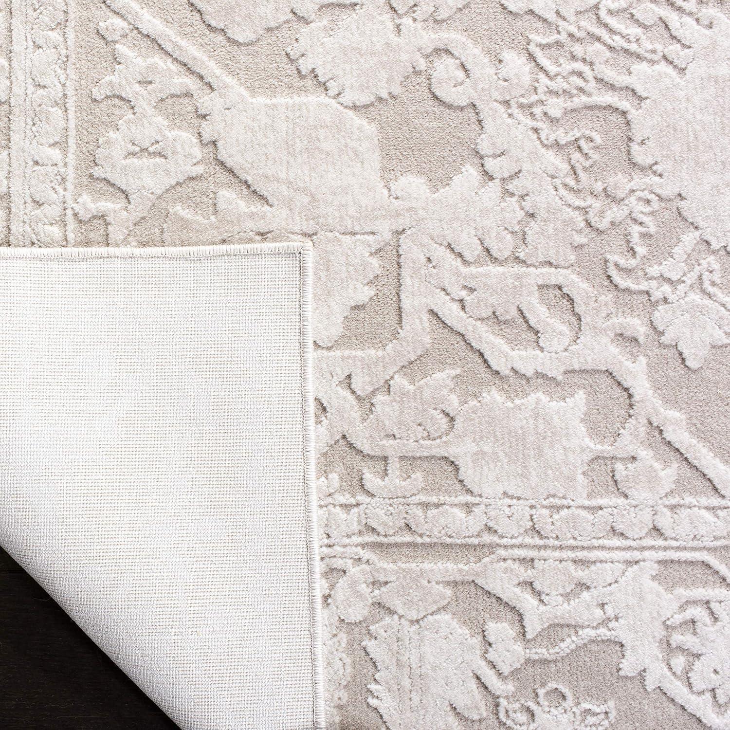 image:imageSAFAVIEH Area Rug 8x10 Reflection Collection Large Light Grey amp Cream NonShedding amp Easy Cleaning Ideal for Living Room Bedroom Dining Space RFT665CCremeIvory