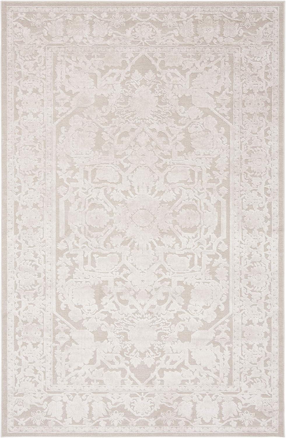 image:imageSAFAVIEH Area Rug 8x10 Reflection Collection Large Light Grey amp Cream NonShedding amp Easy Cleaning Ideal for Living Room Bedroom Dining Space RFT665CCremeIvory