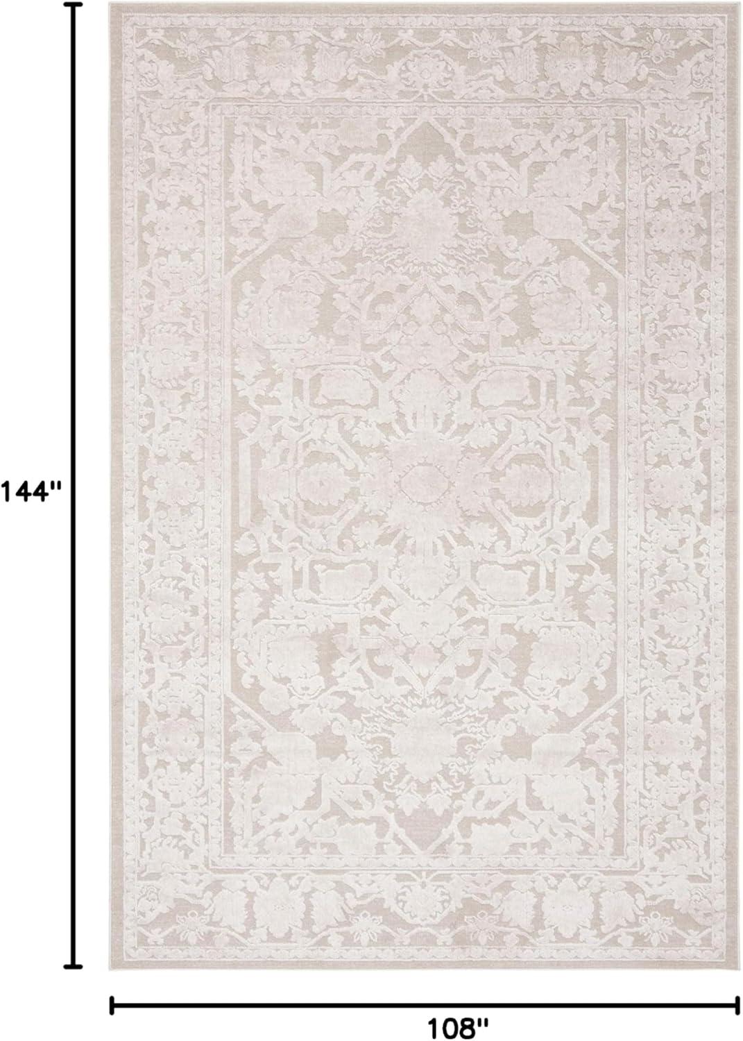 image:imageSAFAVIEH Area Rug 8x10 Reflection Collection Large Light Grey amp Cream NonShedding amp Easy Cleaning Ideal for Living Room Bedroom Dining Space RFT665CCremeIvory