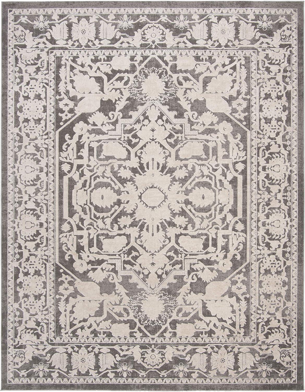 image:imageSAFAVIEH Area Rug 8x10 Reflection Collection Large Light Grey amp Cream NonShedding amp Easy Cleaning Ideal for Living Room Bedroom Dining Space RFT665CDark GreyCream