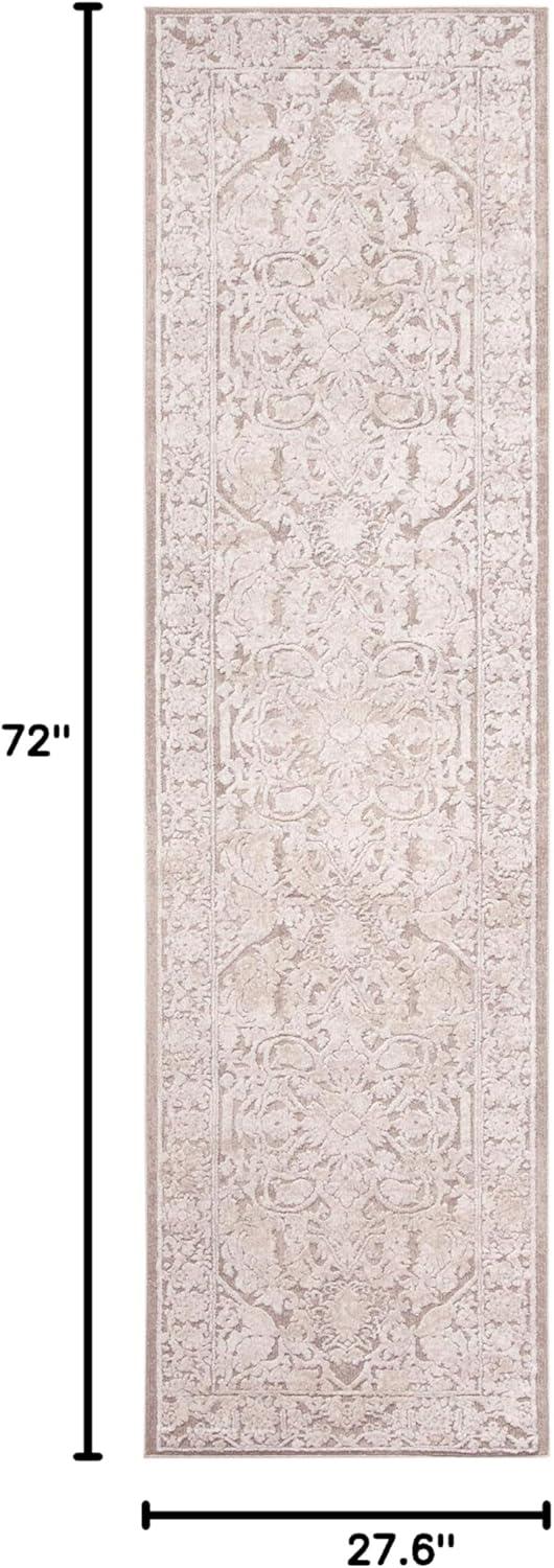 image:imageSAFAVIEH Area Rug 8x10 Reflection Collection Large Light Grey amp Cream NonShedding amp Easy Cleaning Ideal for Living Room Bedroom Dining Space RFT665CBeigeCream
