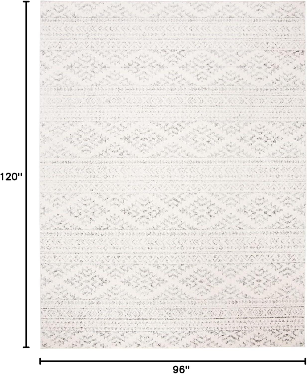 image:imageSAFAVIEH Area Rug 8x10 Tulum Collection Large Ivory amp Navy Moroccan Boho Tribal Design NonShedding amp Easy to Clean Ideal for Living Room Bedroom Dining Space TUL272DIvoryGrey