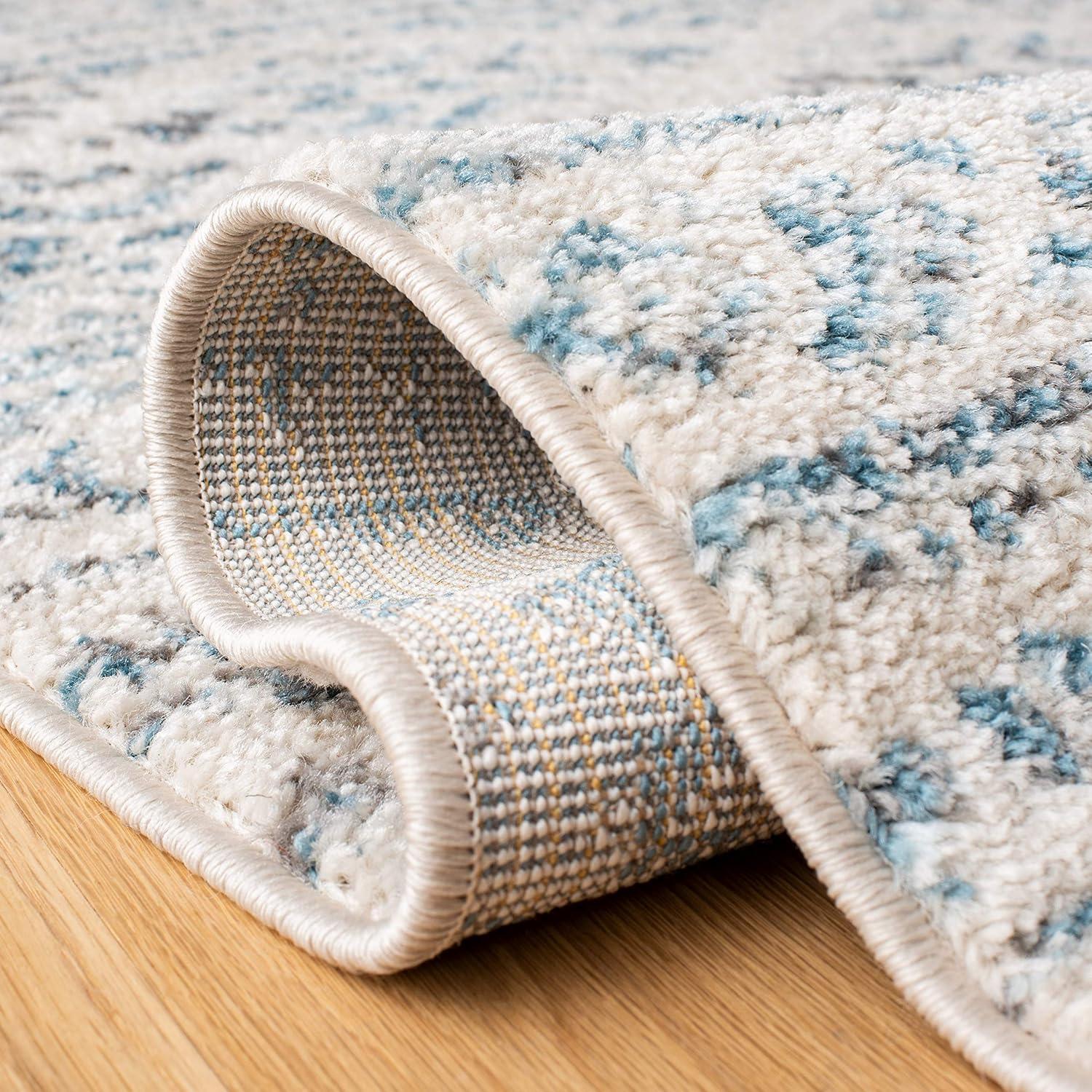 image:imageSAFAVIEH Area Rug 8x10 Tulum Collection Large Ivory amp Navy Moroccan Boho Tribal Design NonShedding amp Easy to Clean Ideal for Living Room Bedroom Dining Space TUL272DIvoryTurquoise