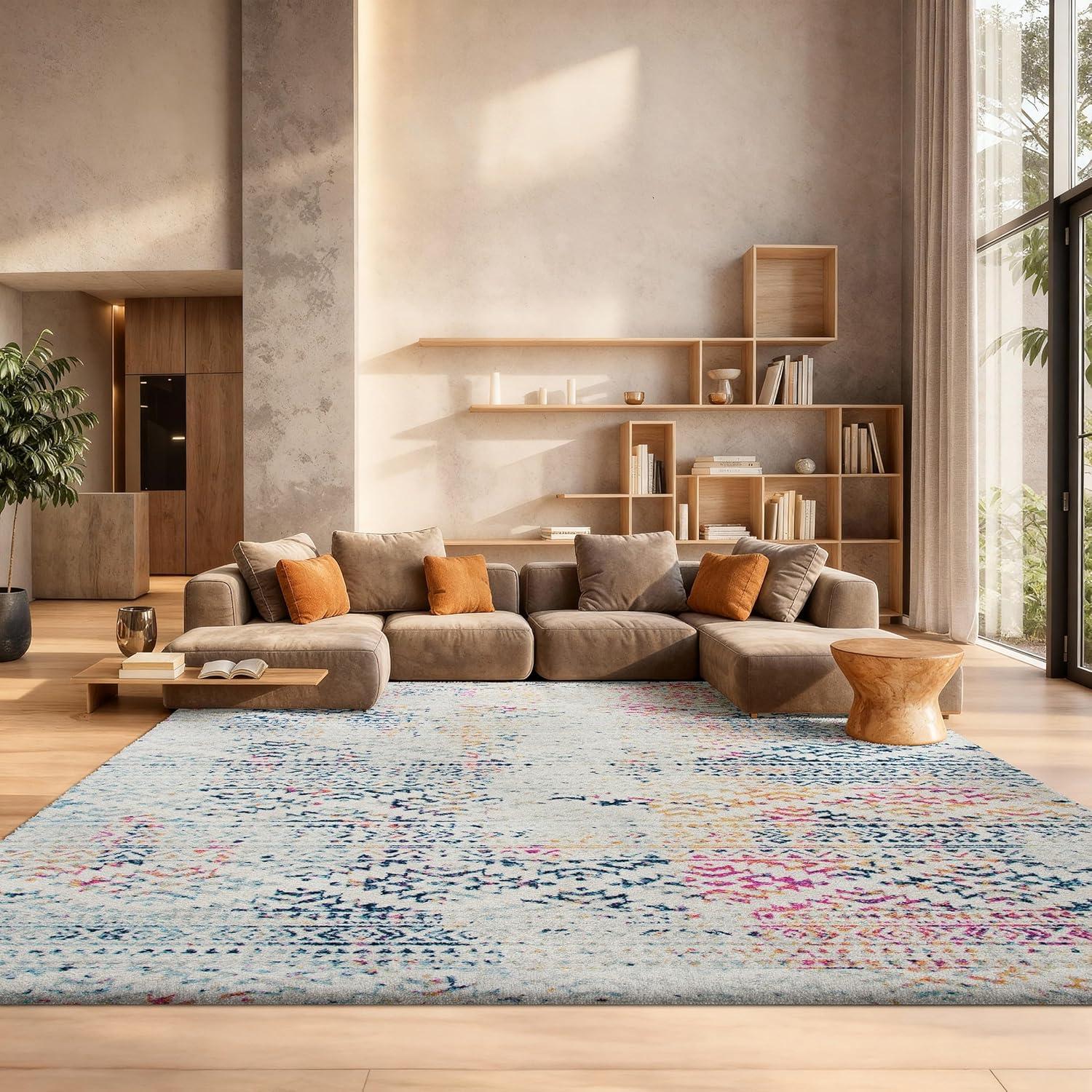 image:imageSAFAVIEH Area Rug 8x10 Tulum Collection Large Ivory amp Navy Moroccan Boho Tribal Design NonShedding amp Easy to Clean Ideal for Living Room Bedroom Dining Space TUL272DIvoryBlue